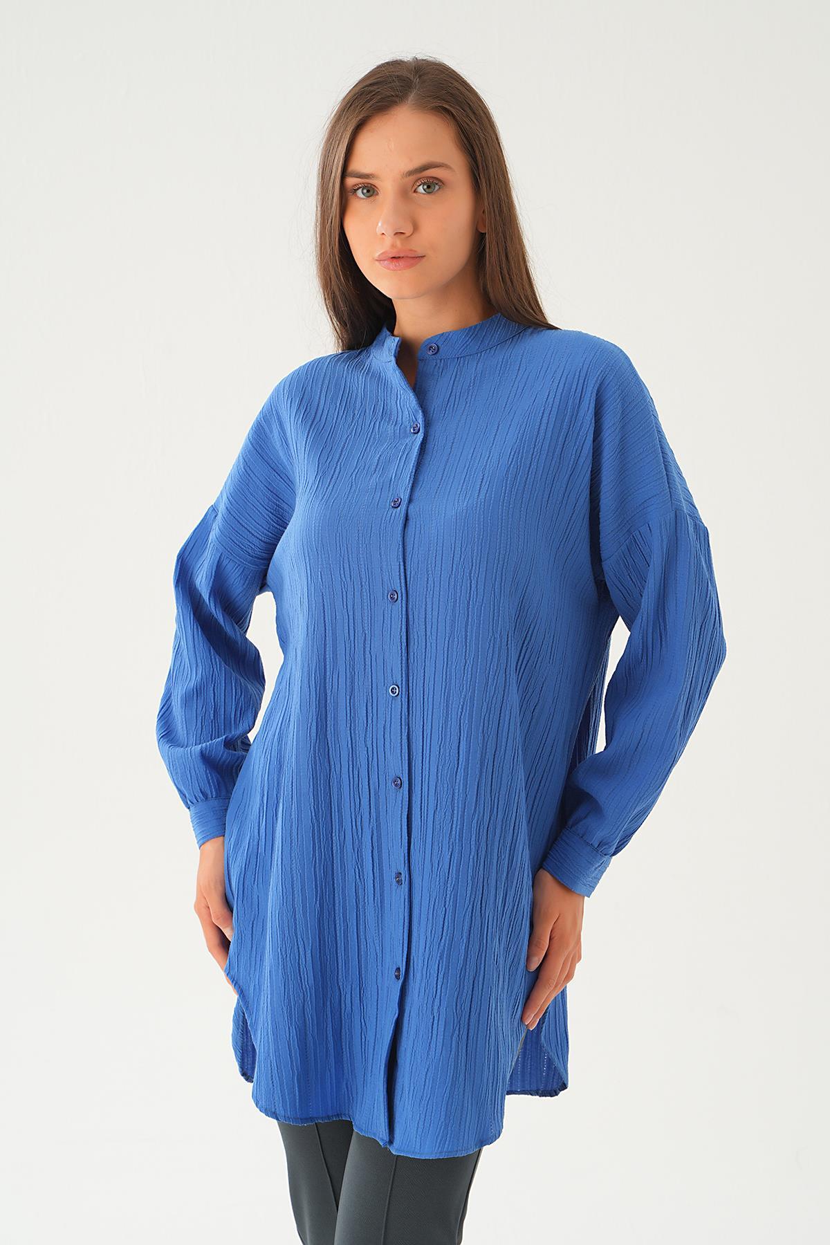 İndigo Hakim Yaka Tunik 4172A - 1