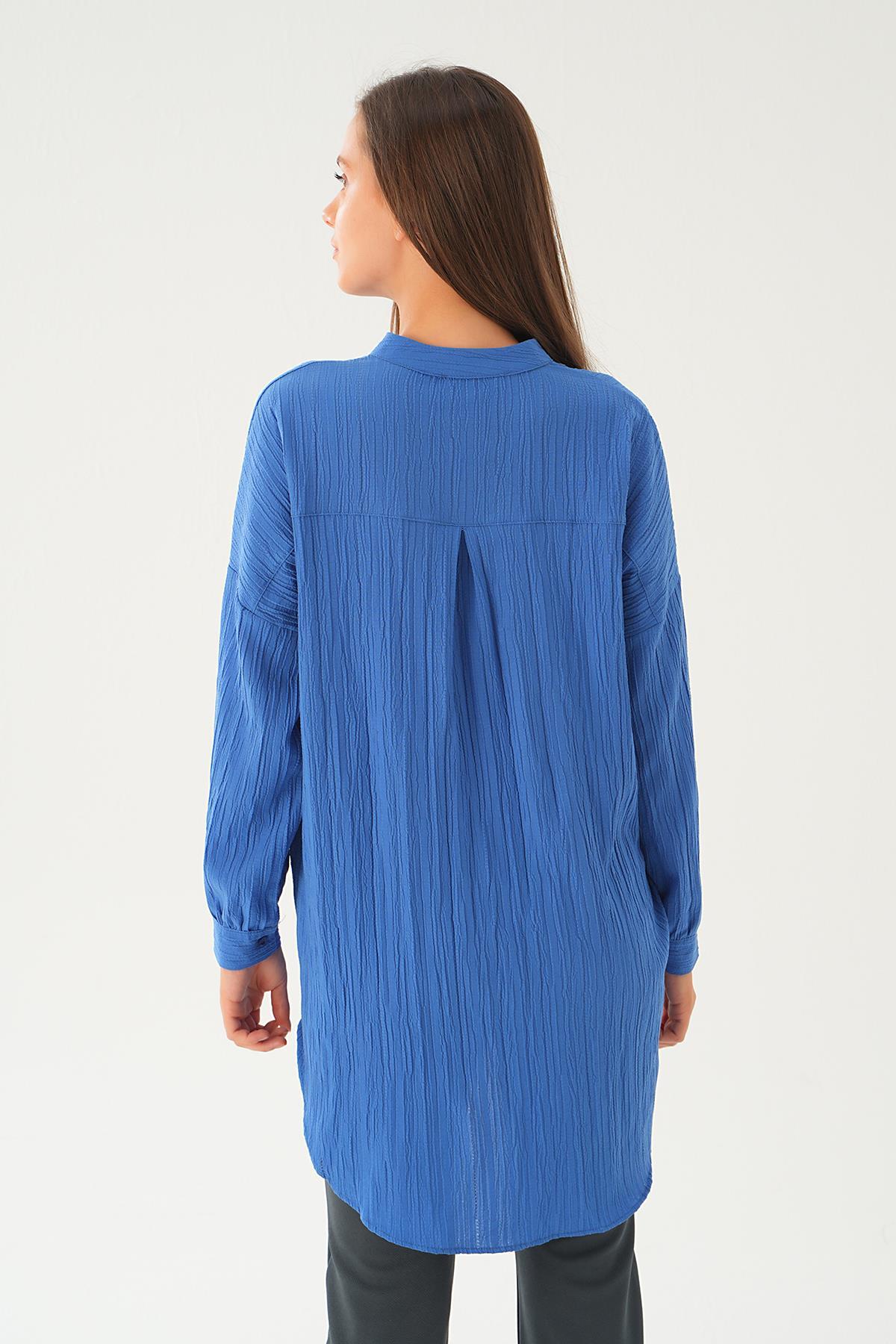 İndigo Hakim Yaka Tunik 4172A - 5