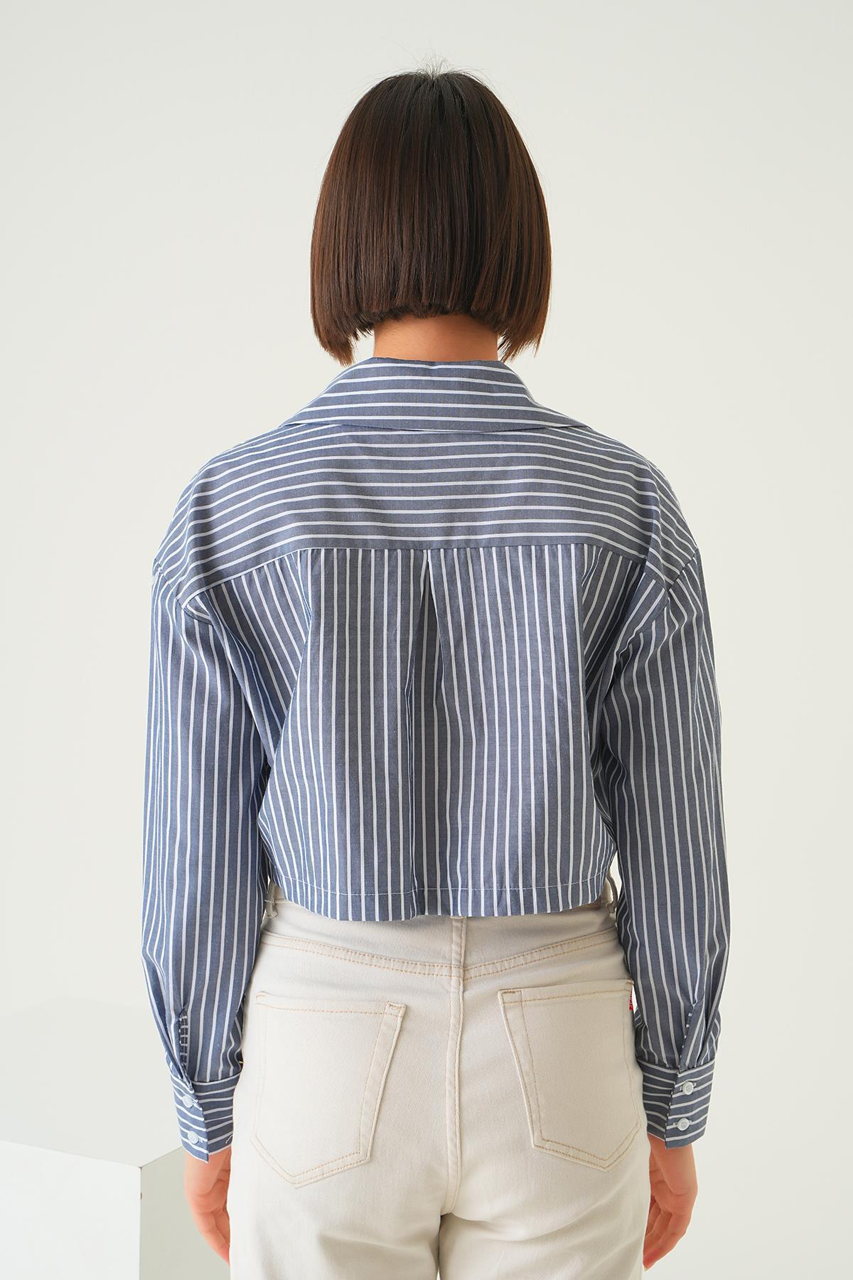 4182A Cepli Crop Gömlek Laci - 3