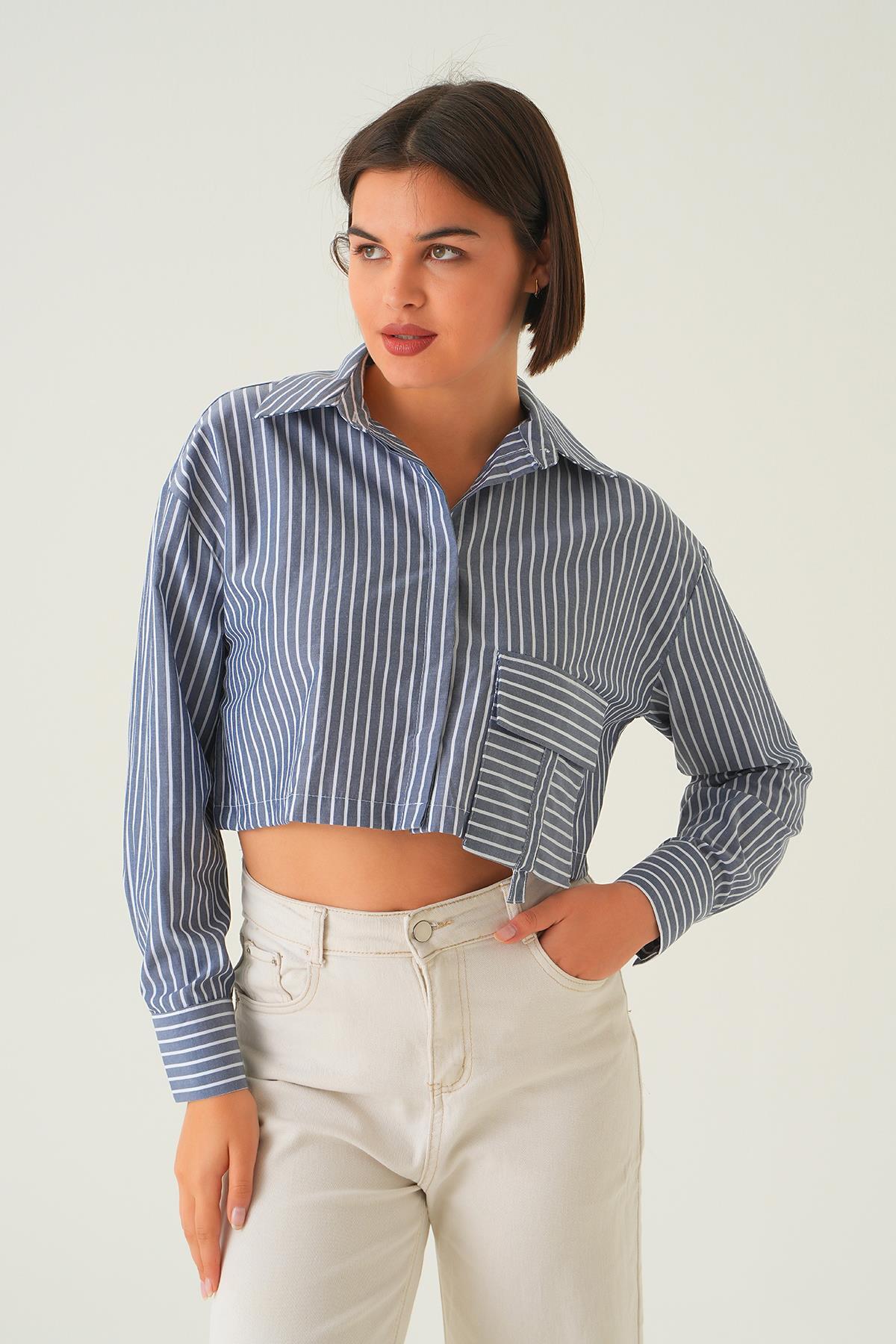 4182A Cepli Crop Gömlek Laci - 6