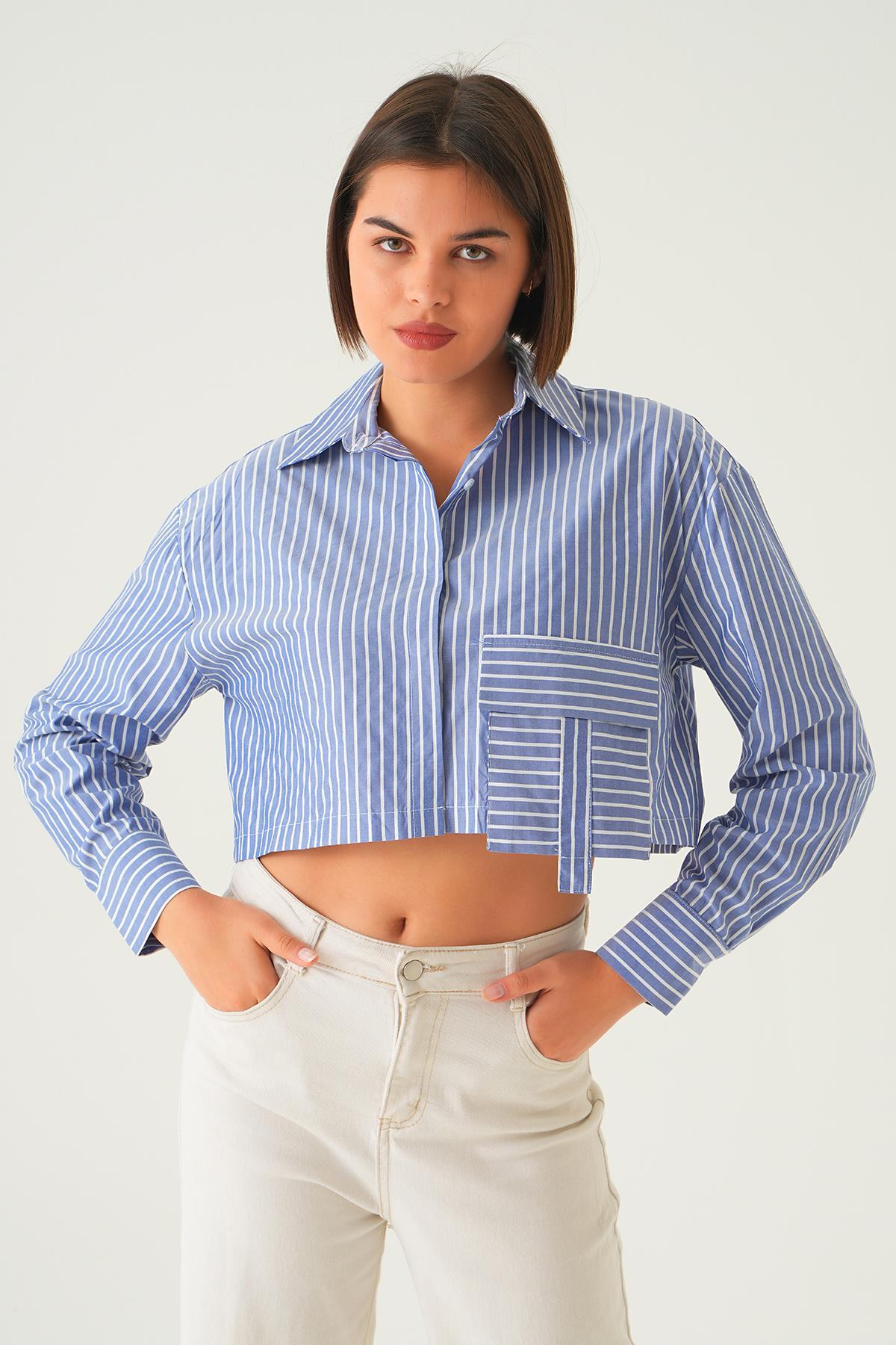 Saks Cepli Crop Gömlek 4182A - 5