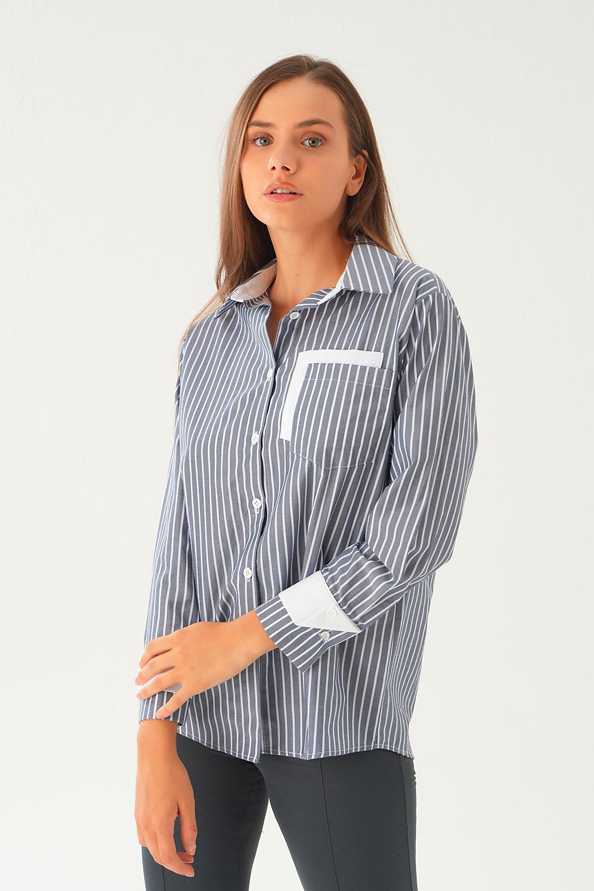 Laci Kol Manşet Detay Uzun Gömlek 4184A - 3