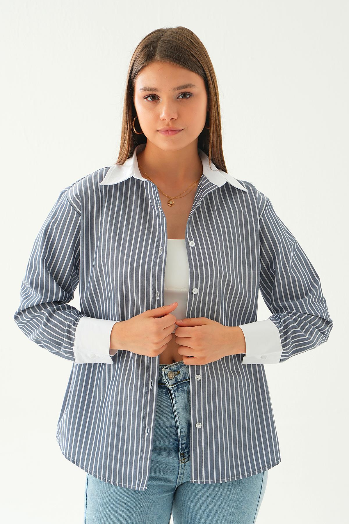 Laci Çizgili Gömlek 4185A - 5