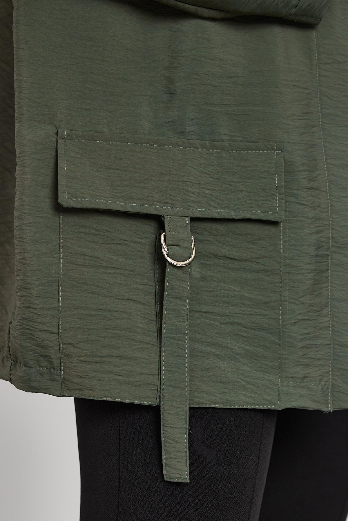 Haki Cep Detay Kimono 4194A - 4