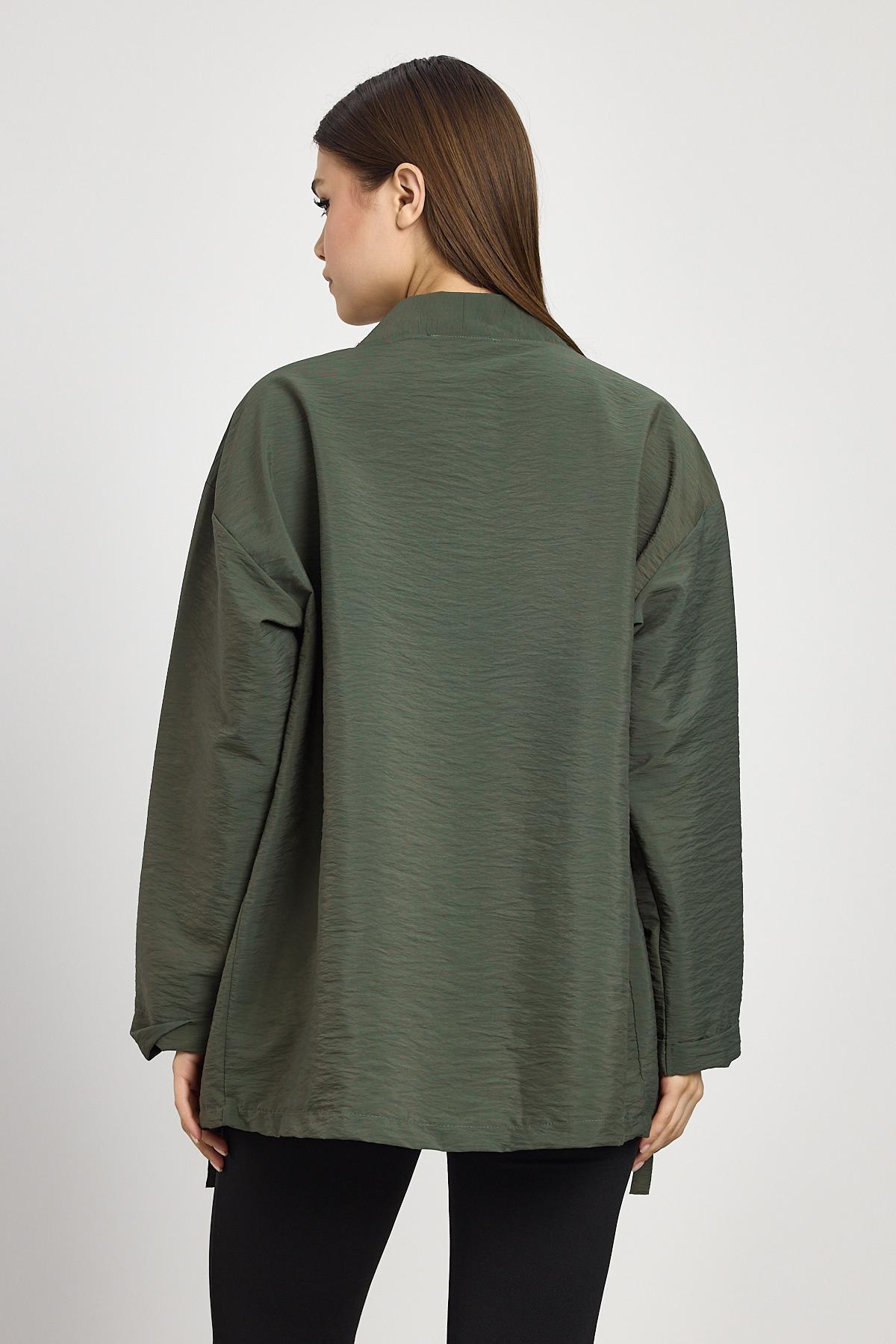 Haki Cep Detay Kimono 4194A - 5