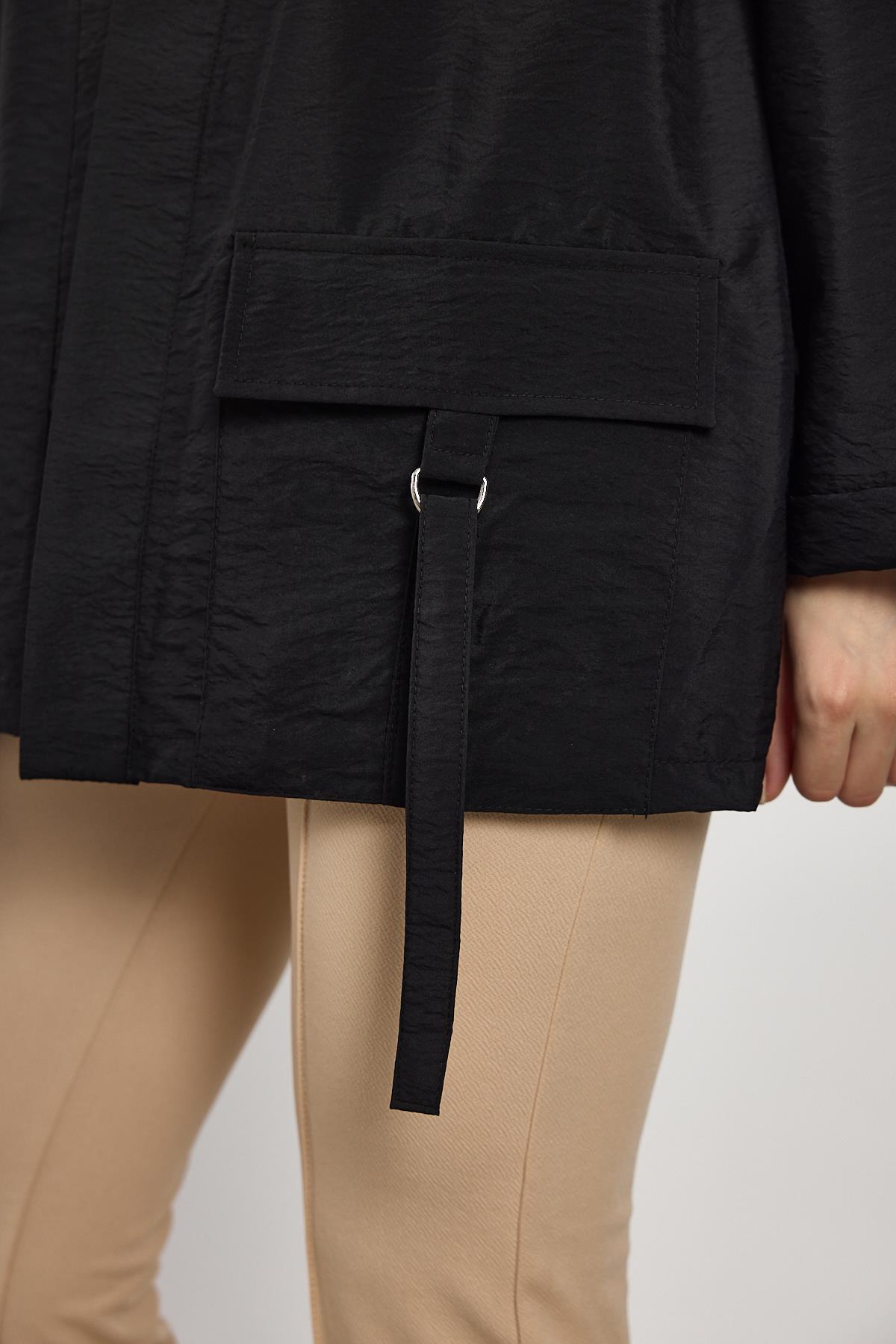 4194A Cep Detay Kimono Siyah - 4