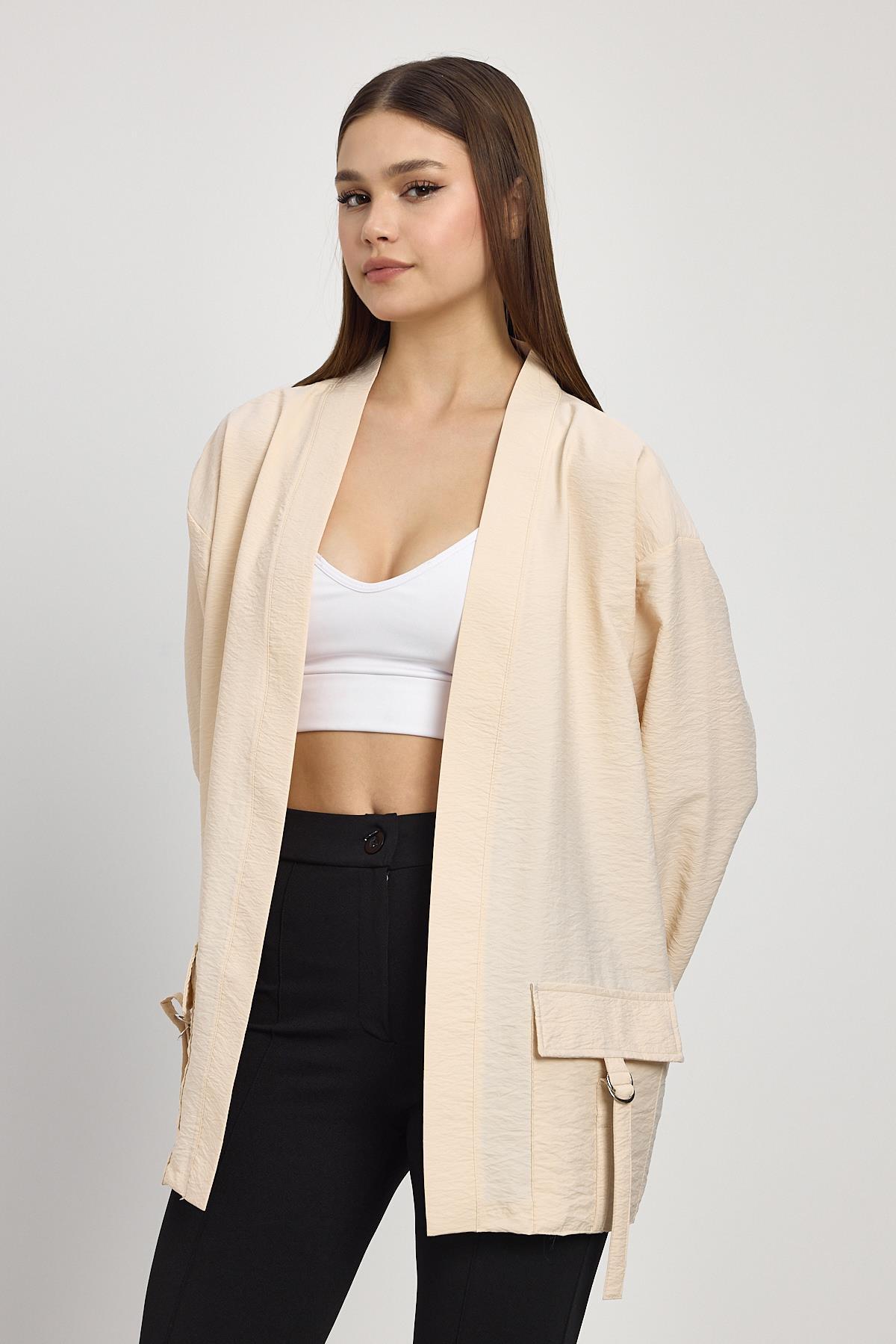 Taş Cep Detay Kimono 4194A - 3
