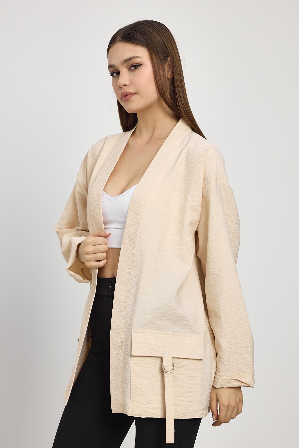 Taş Cep Detay Kimono 4194A - 6