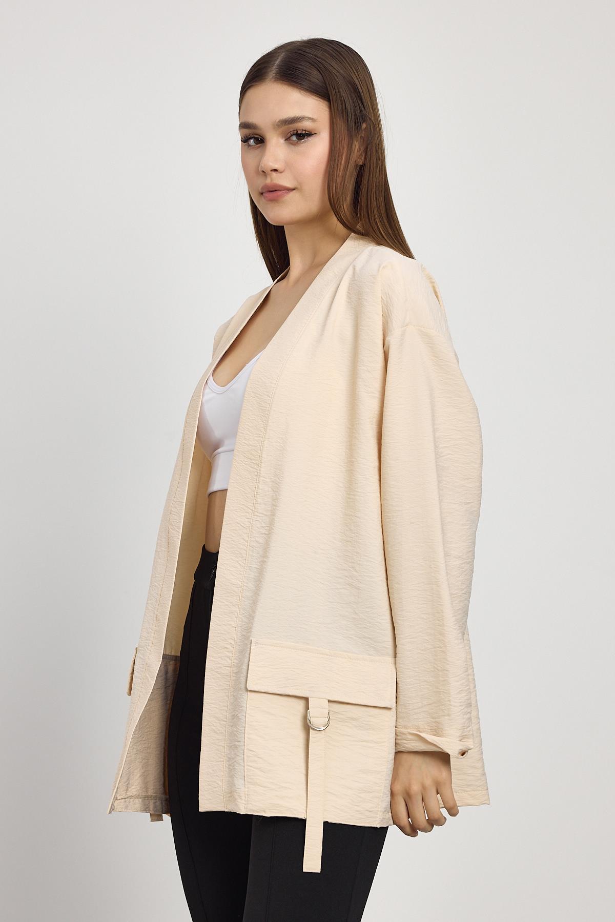 Taş Cep Detay Kimono 4194A - 7