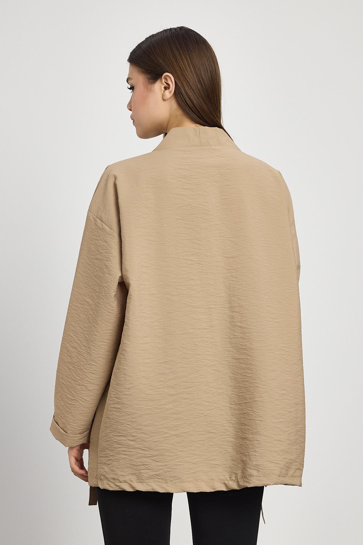 Cep Detay Kimono 4194A Vizon - 5