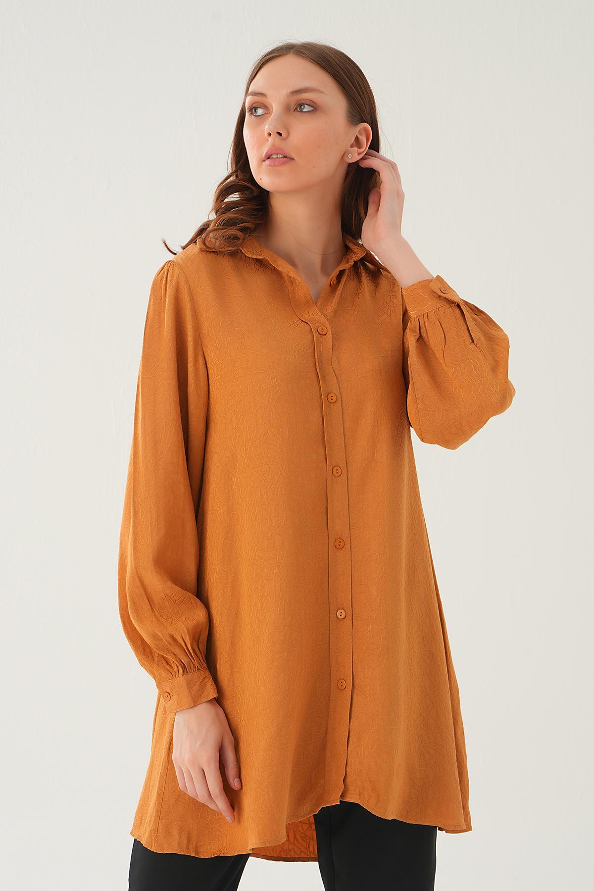 Camel Balon Kol Desenli Tunik 4208A - 3