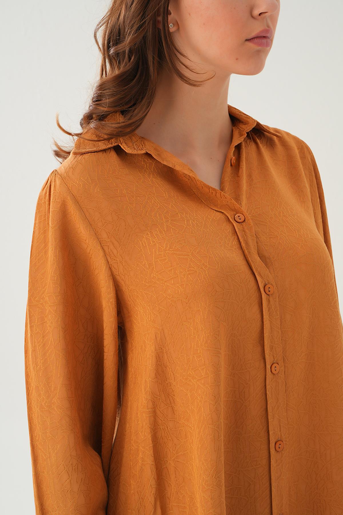 Camel Balon Kol Desenli Tunik 4208A - 5