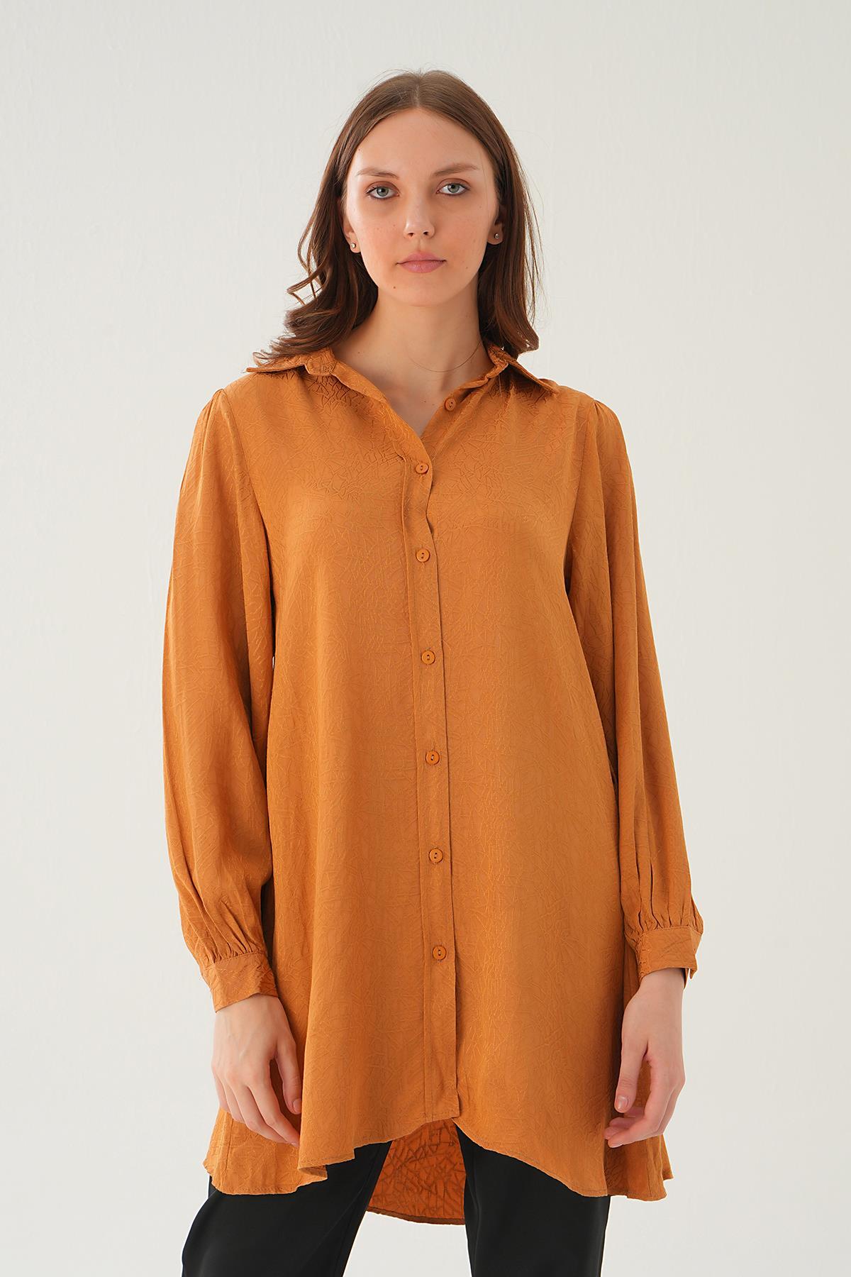 Camel Balon Kol Desenli Tunik 4208A - 6