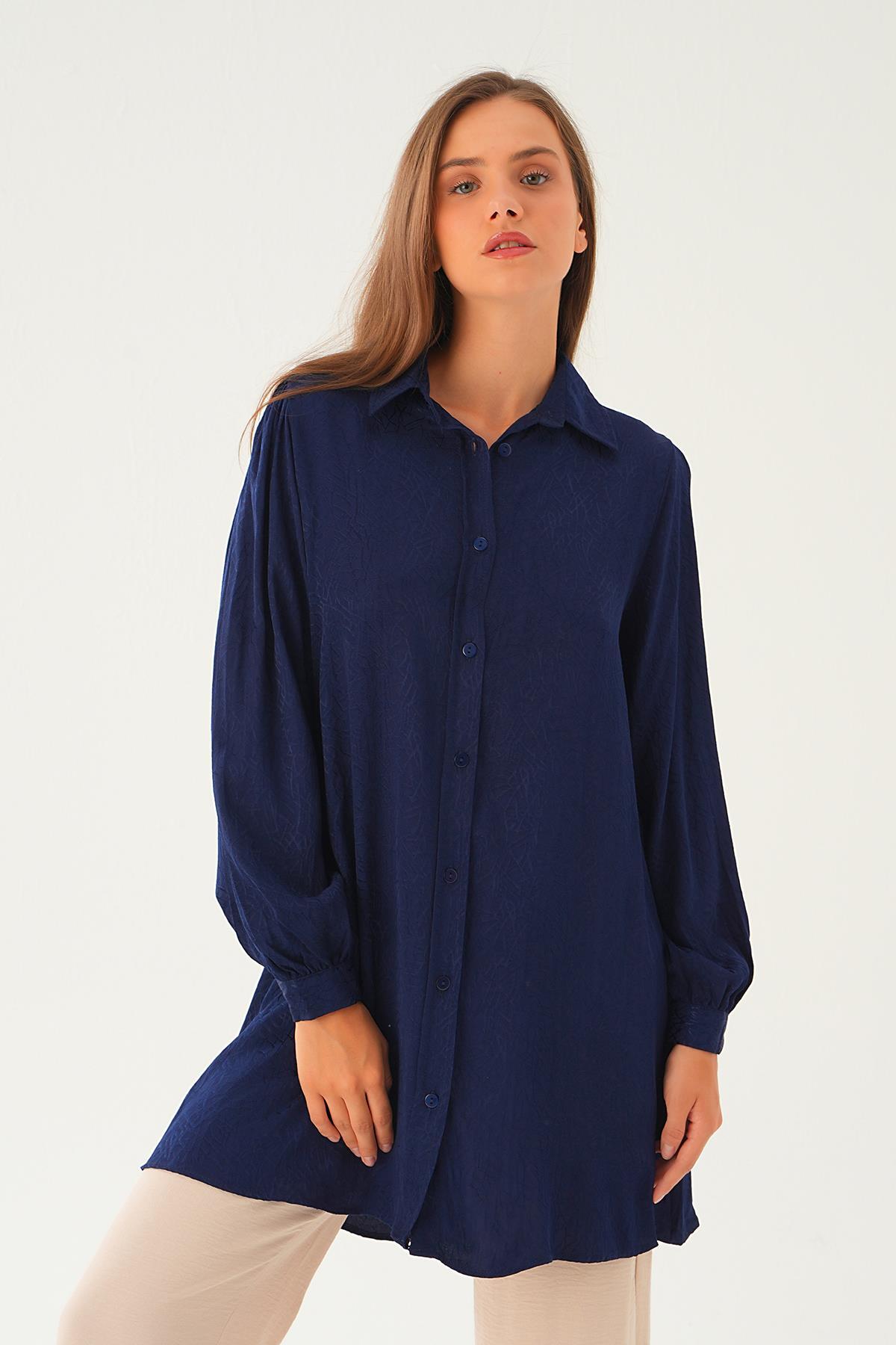 Laci Balon Kol Desenli Tunik 4208A - 2