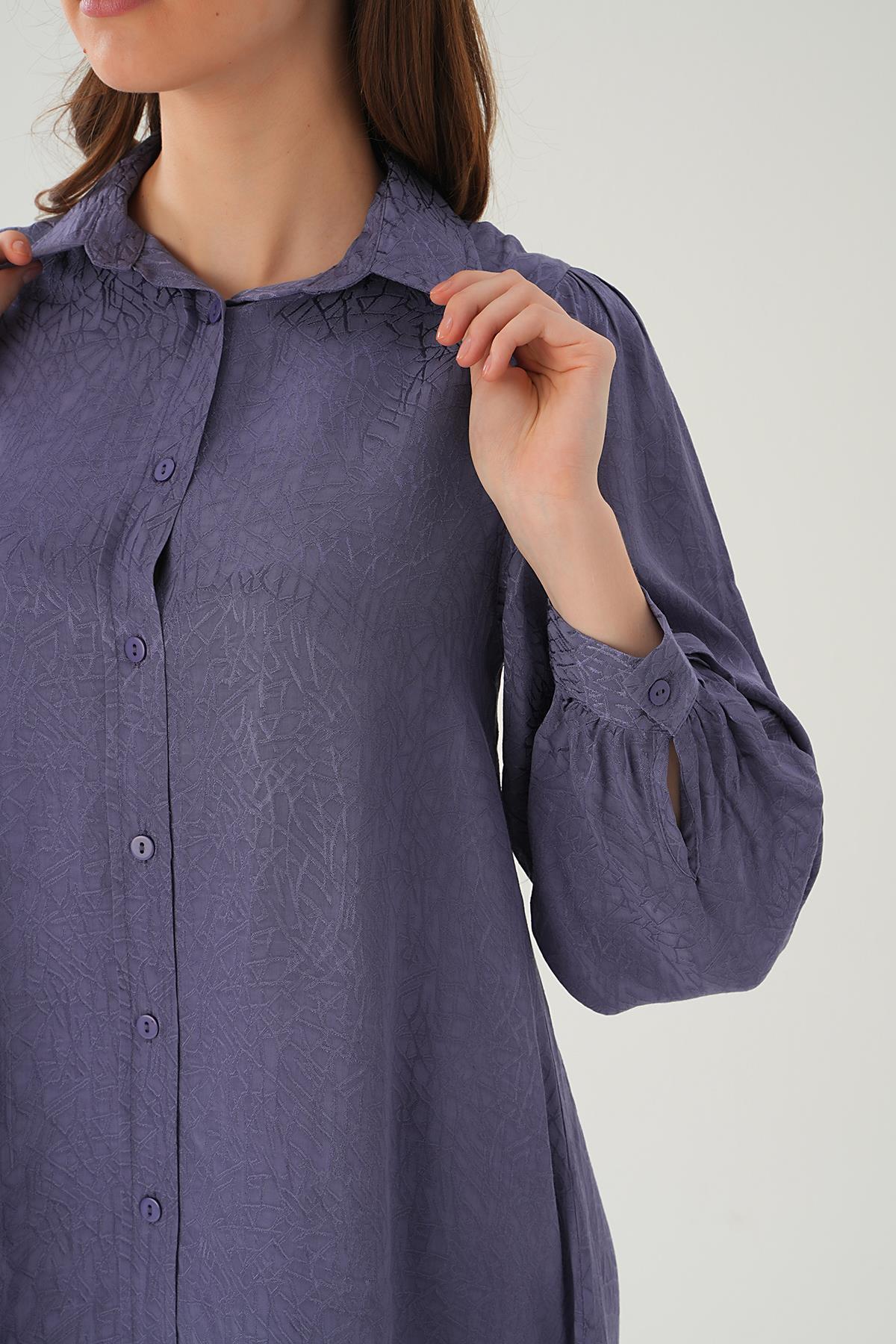 4208A Desenli Tunik Leylak - 5