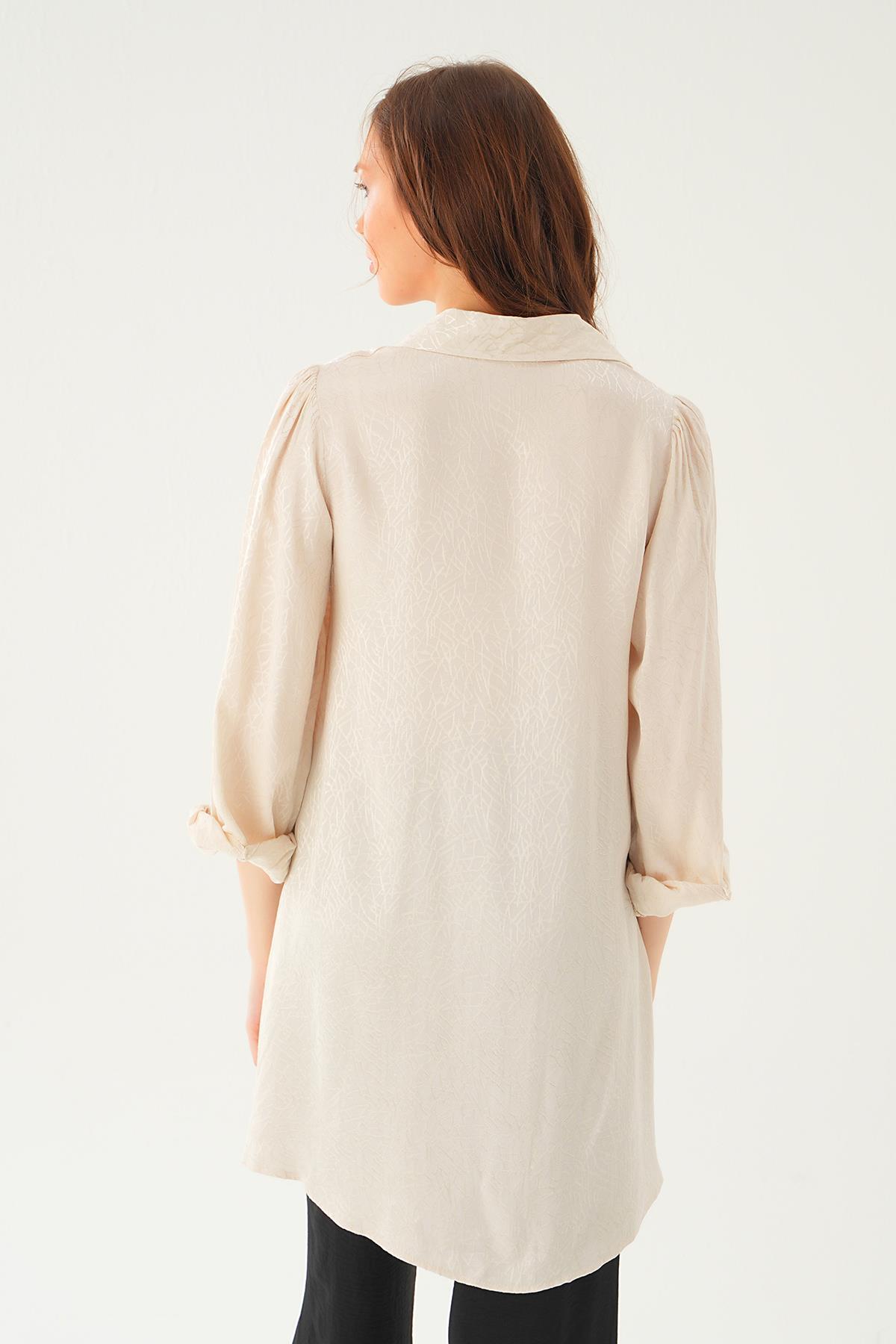 Taş Balon Kol Desenli Tunik 4208A - 5