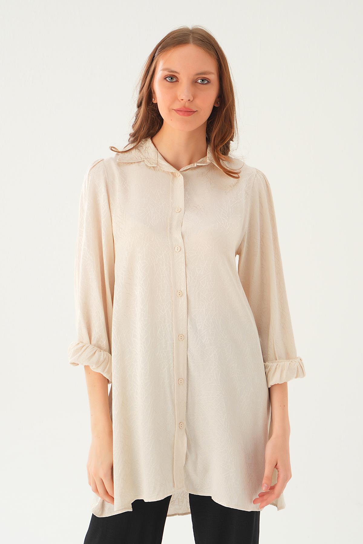 Taş Balon Kol Desenli Tunik 4208A - 6