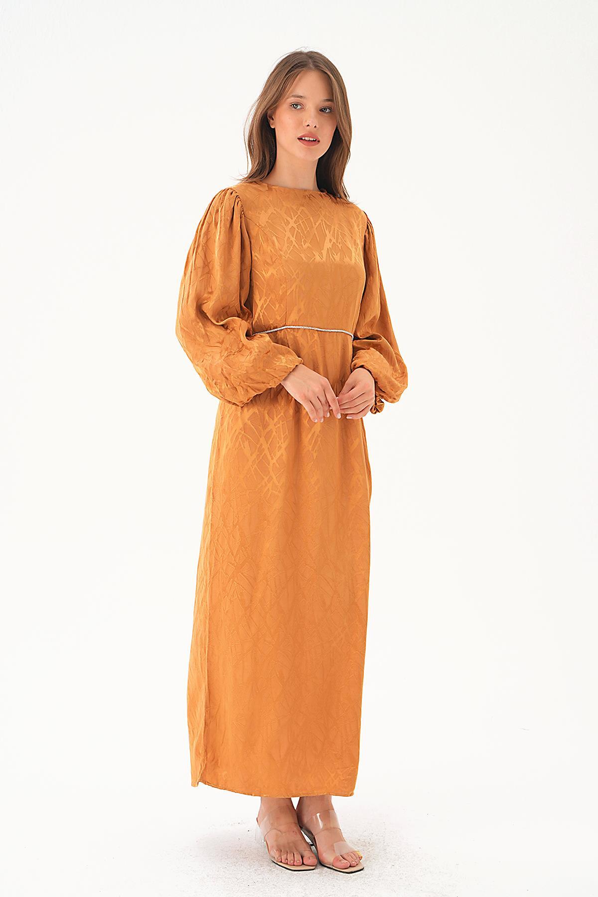 Camel Balon Kol Elbise 4209A - RAYS