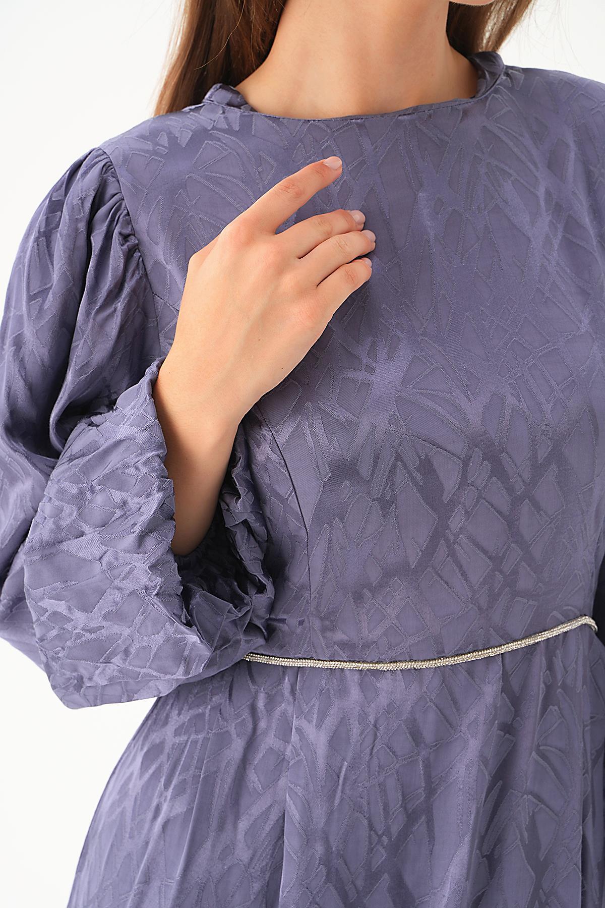 Leylak Balon Kol Elbise 4209A - RAYS