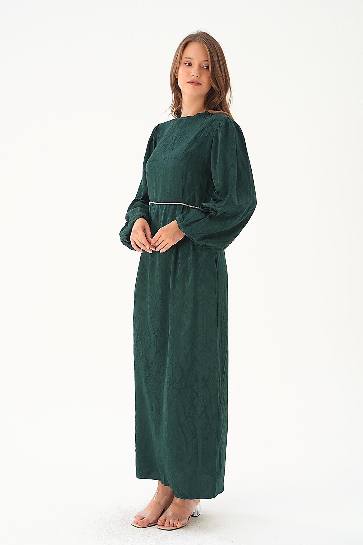 Zümrüt Balon Kol Elbise 4209A - RAYS