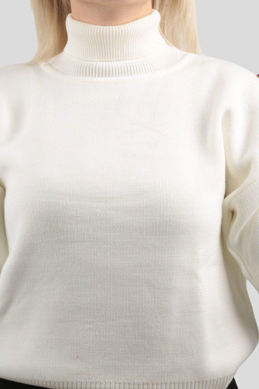 4225 Balıkçı Yaka Basic Kazak Kemik - 2