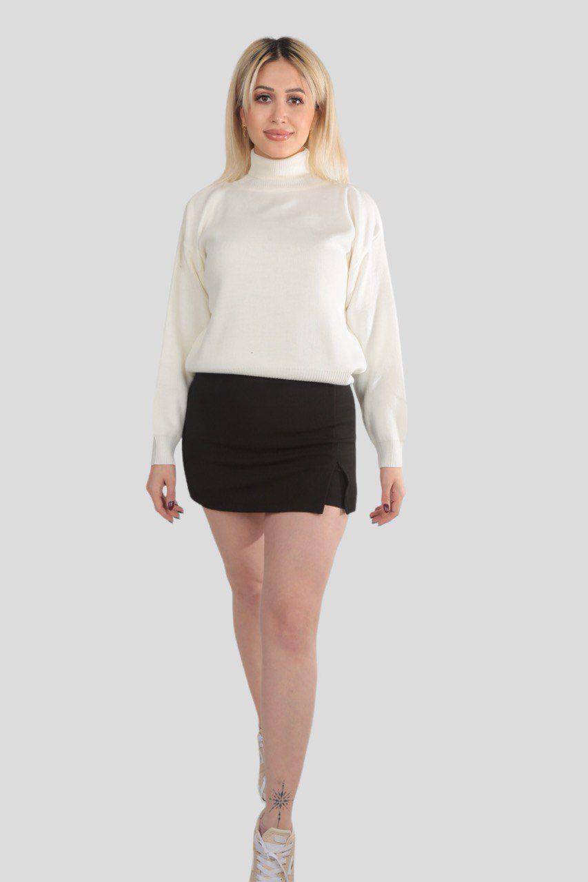 4225 Balıkçı Yaka Basic Kazak Kemik - 3