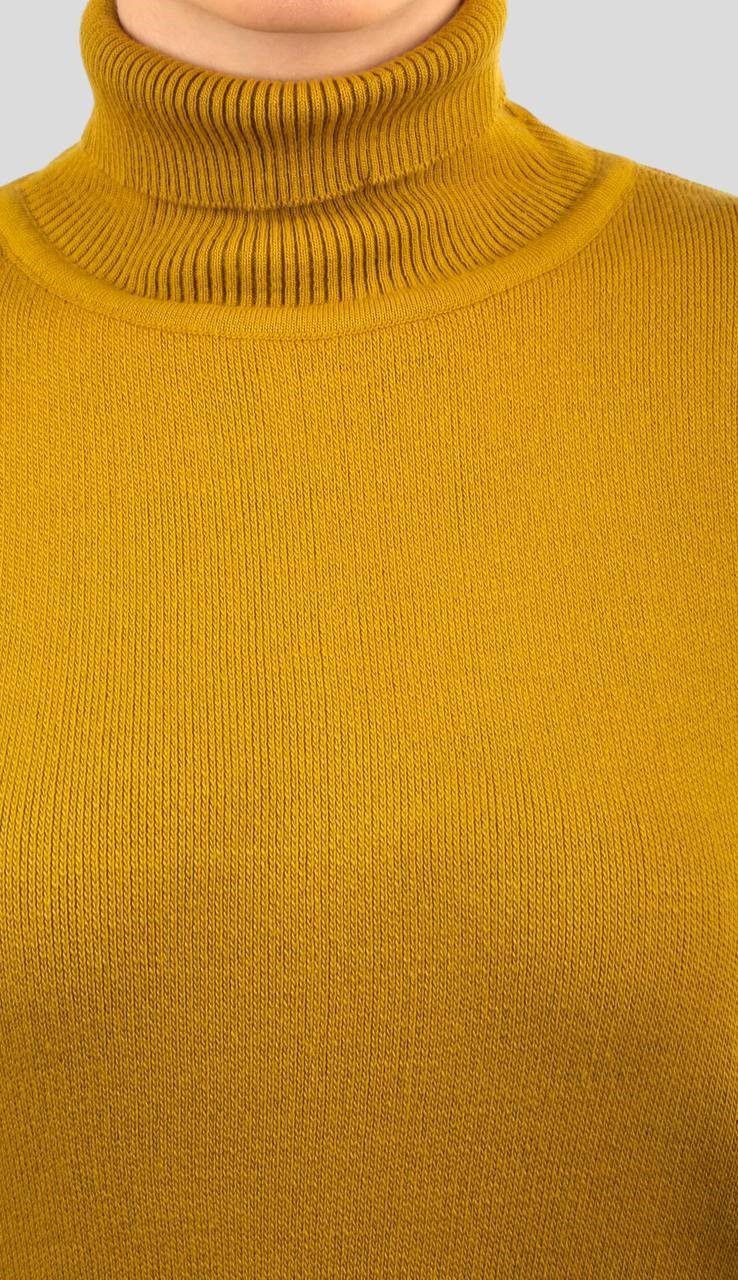 4225 Balıkçı Yaka Basic Kazak Yağ Yeşili - 4