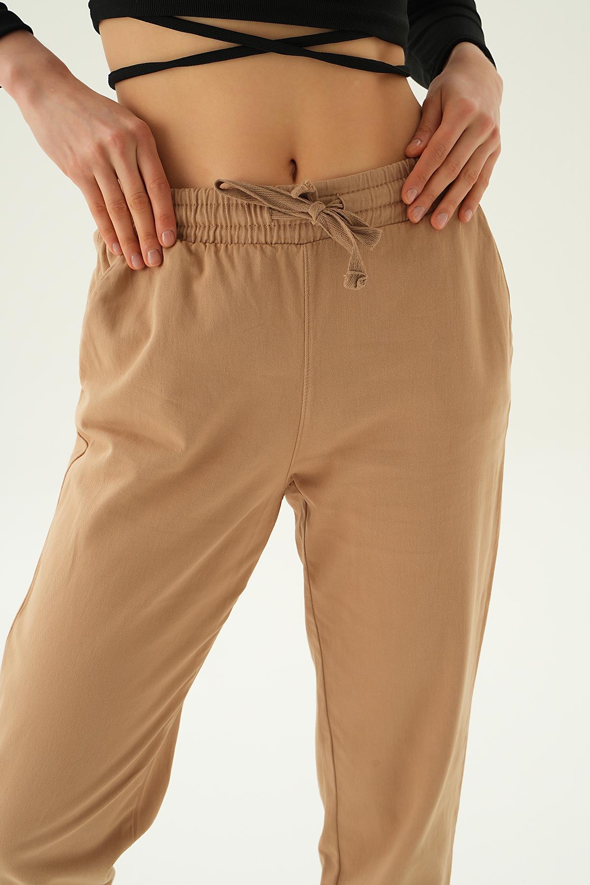 4228 Paça Püskül Pantolon Camel - 5