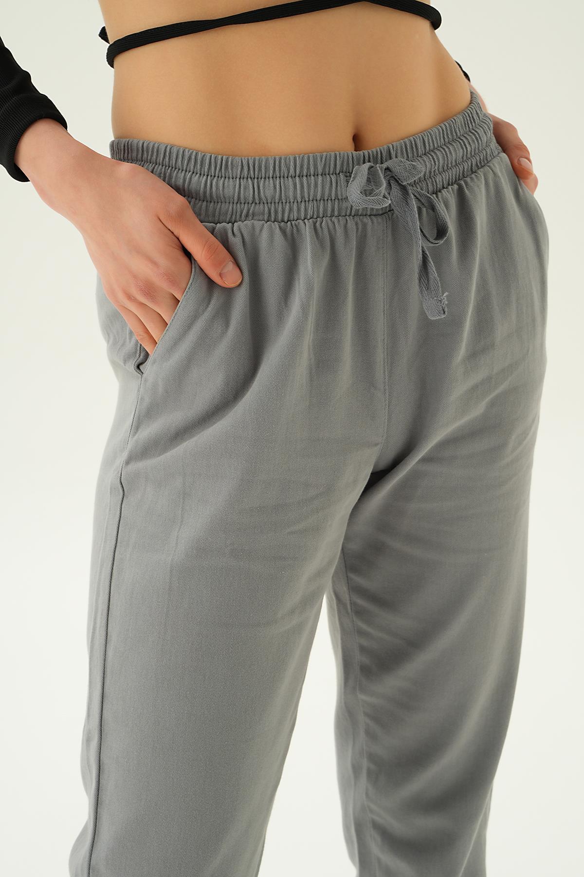 Paça Püskül Pantolon 4228 Gri - 5