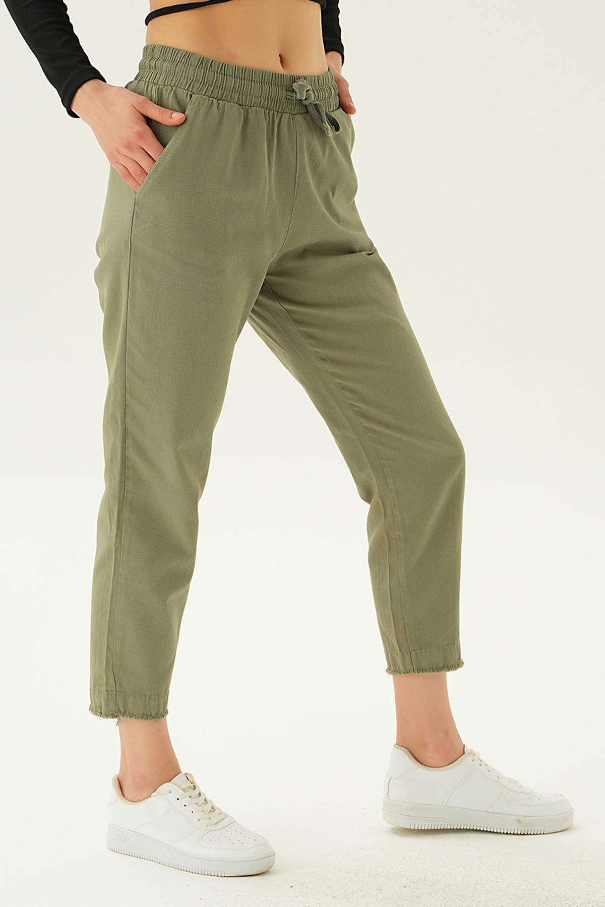 Paça Püskül Pantolon 4228 Haki - 2