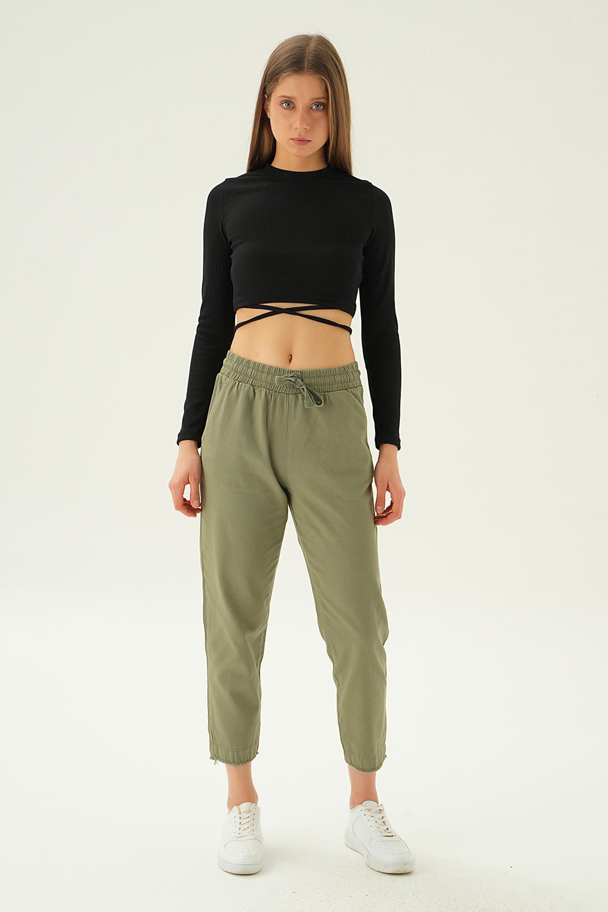 Paça Püskül Pantolon 4228 Haki - 6