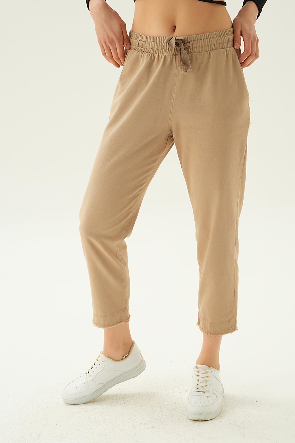 Paça Püskül Pantolon 4228 Koyu Taş - 4