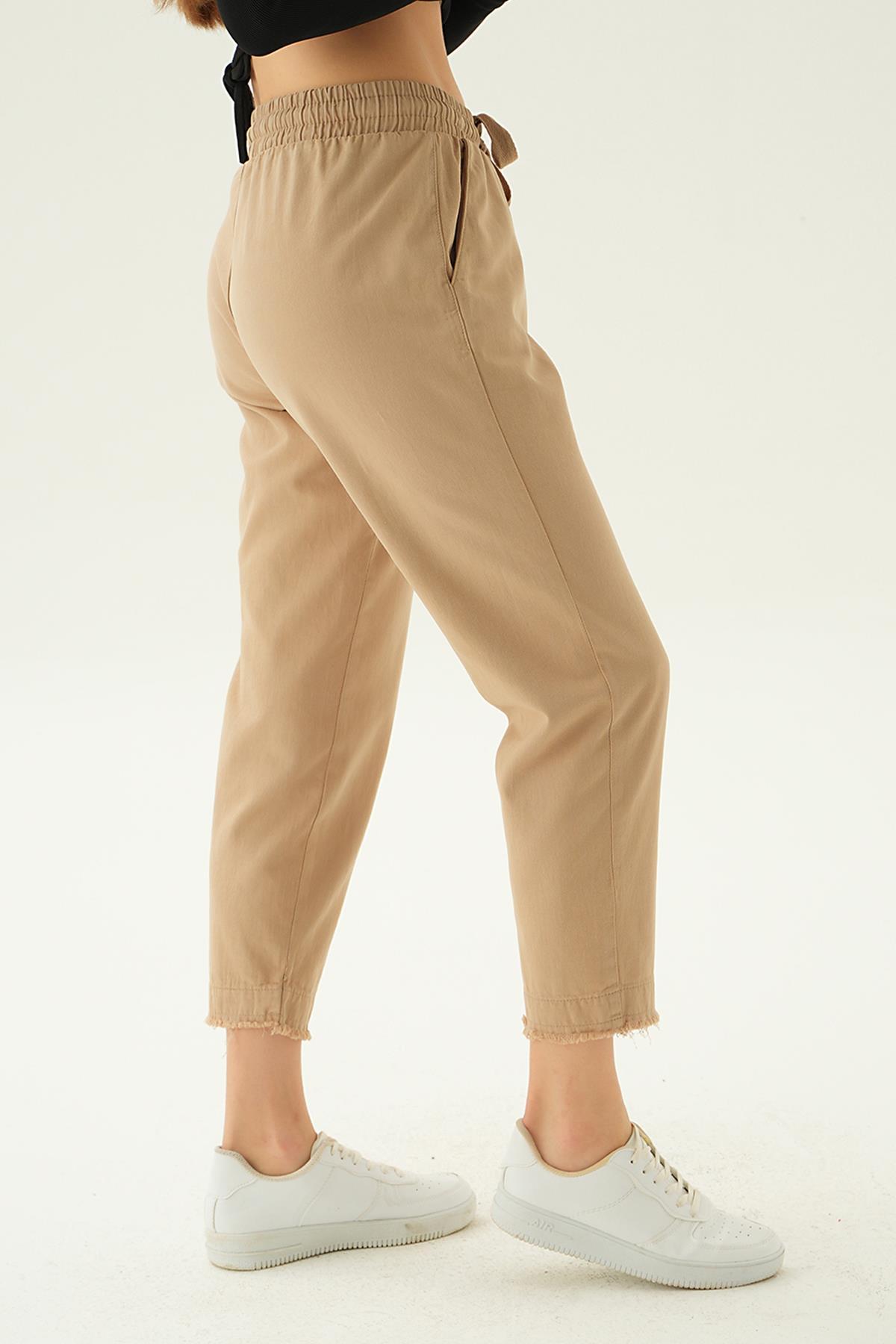 4228 Paça Püskül Pantolon Koyu Taş - RAYS