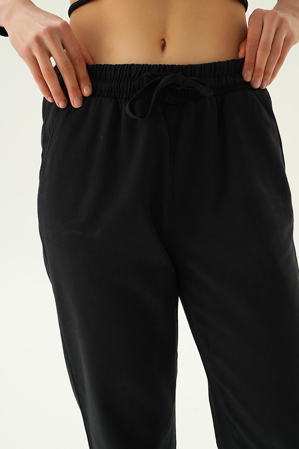 Paça Püskül Pantolon 4228 Siyah - 5