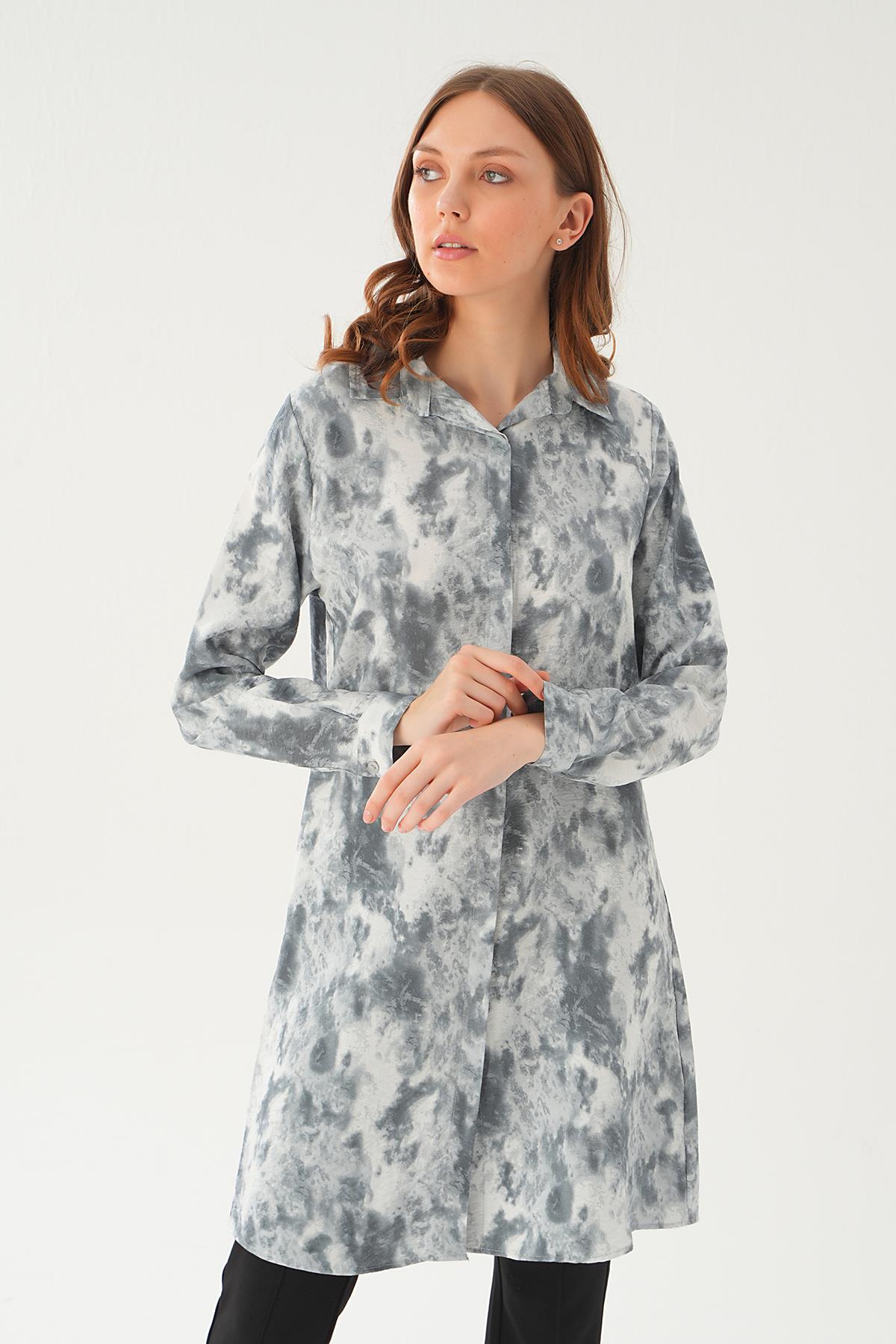 Gri Desenli Tunik 4236A - 3