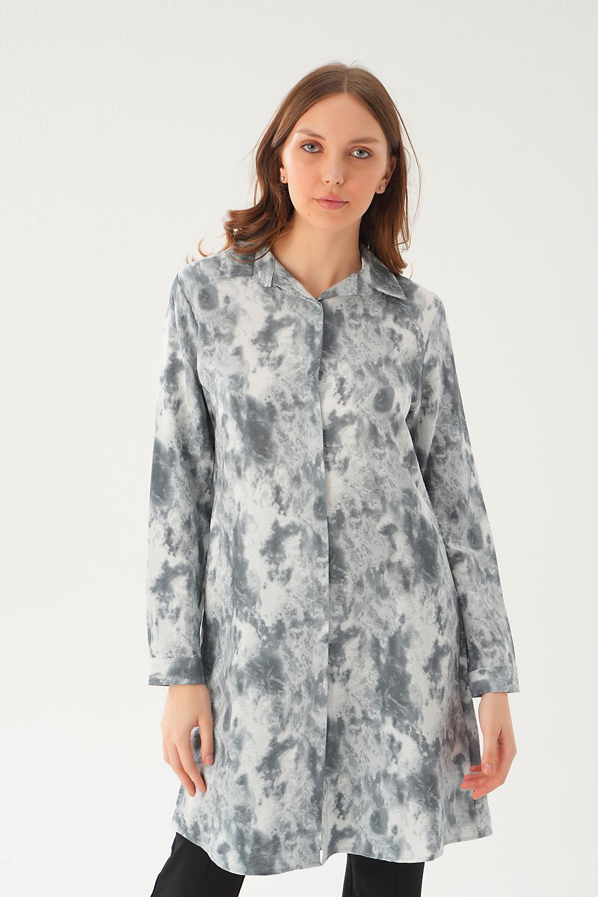 Gri Desenli Tunik 4236A - 6