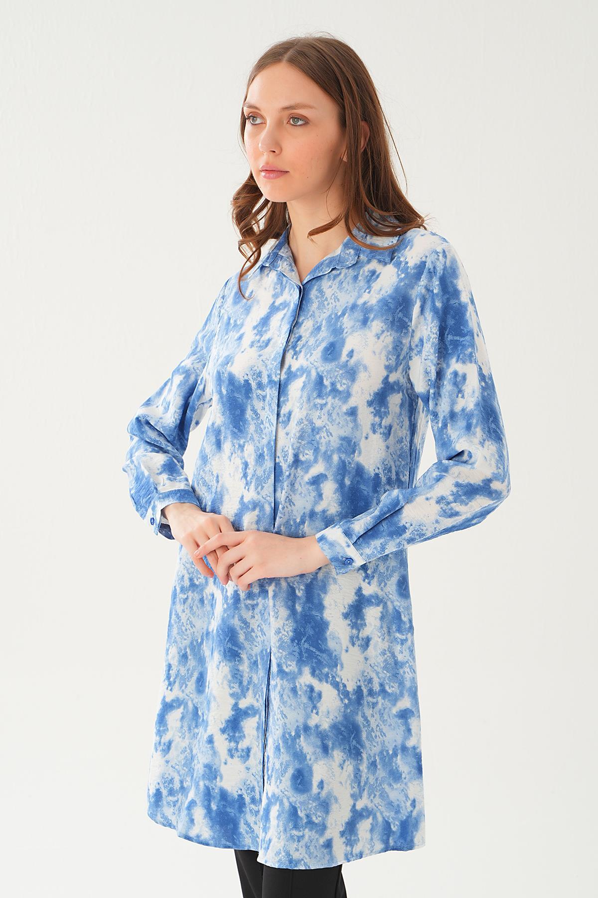 4236A Desenli Tunik Saks - 4