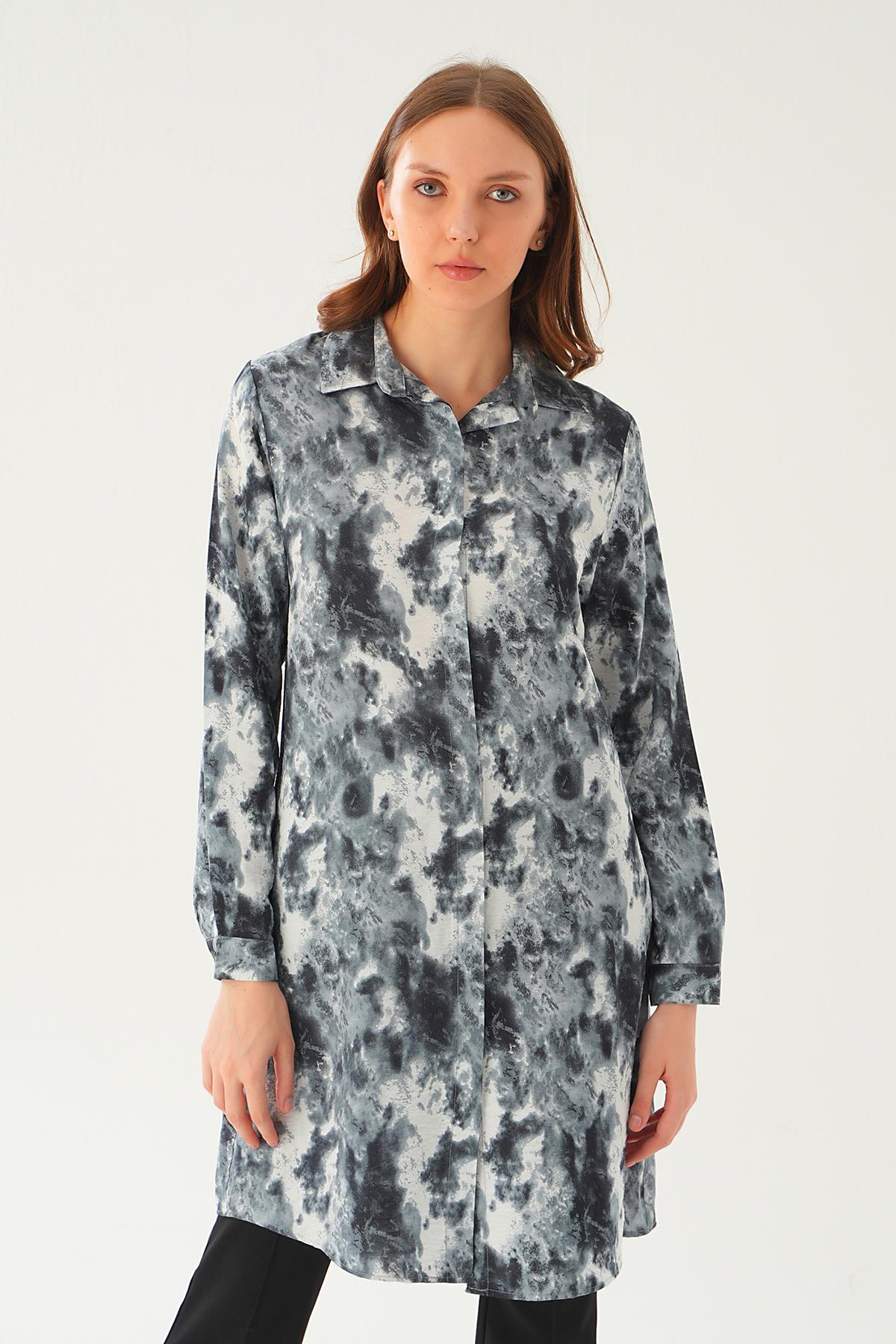 Desenli Tunik 4236A Siyah - 6
