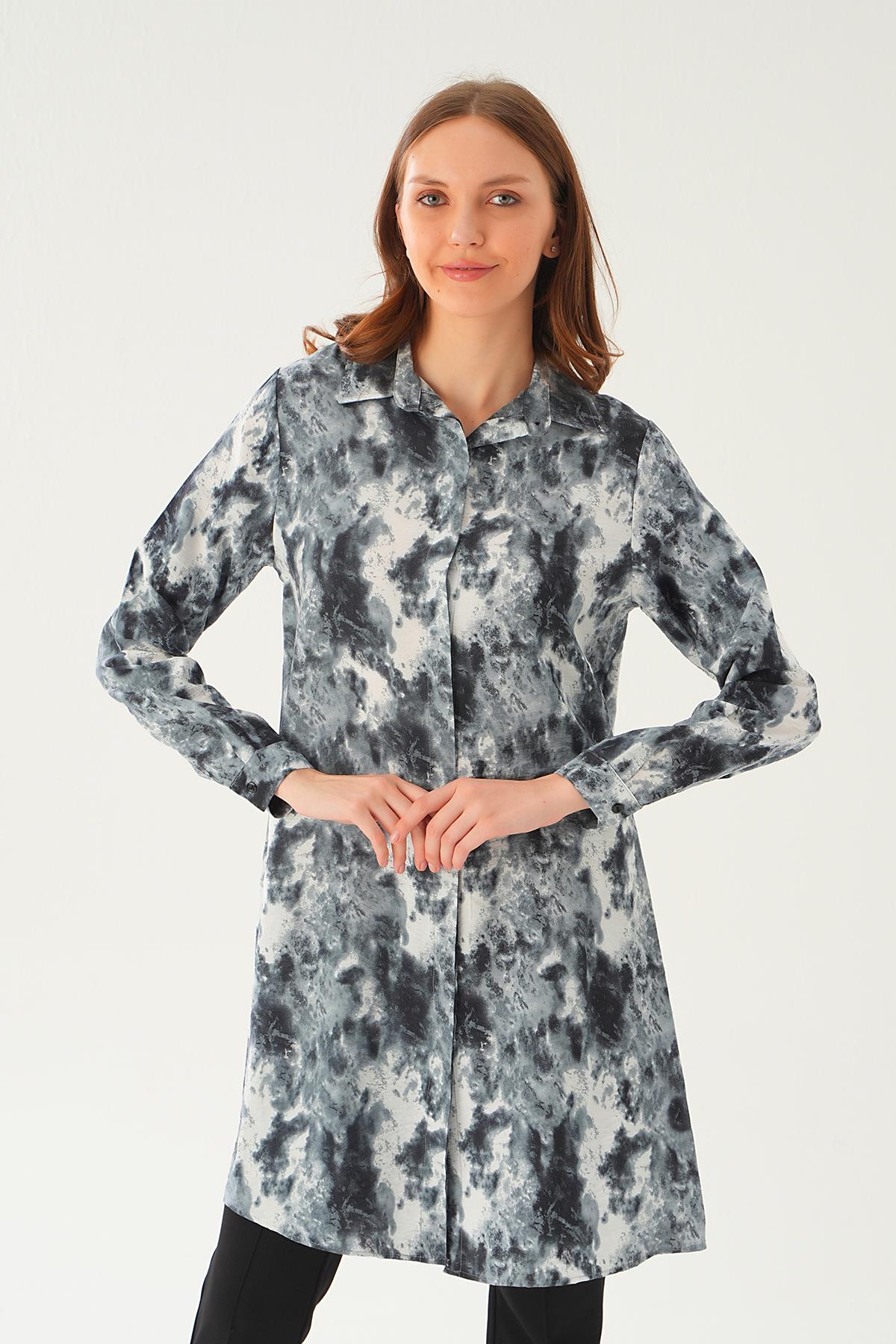4236A Desenli Tunik Siyah 