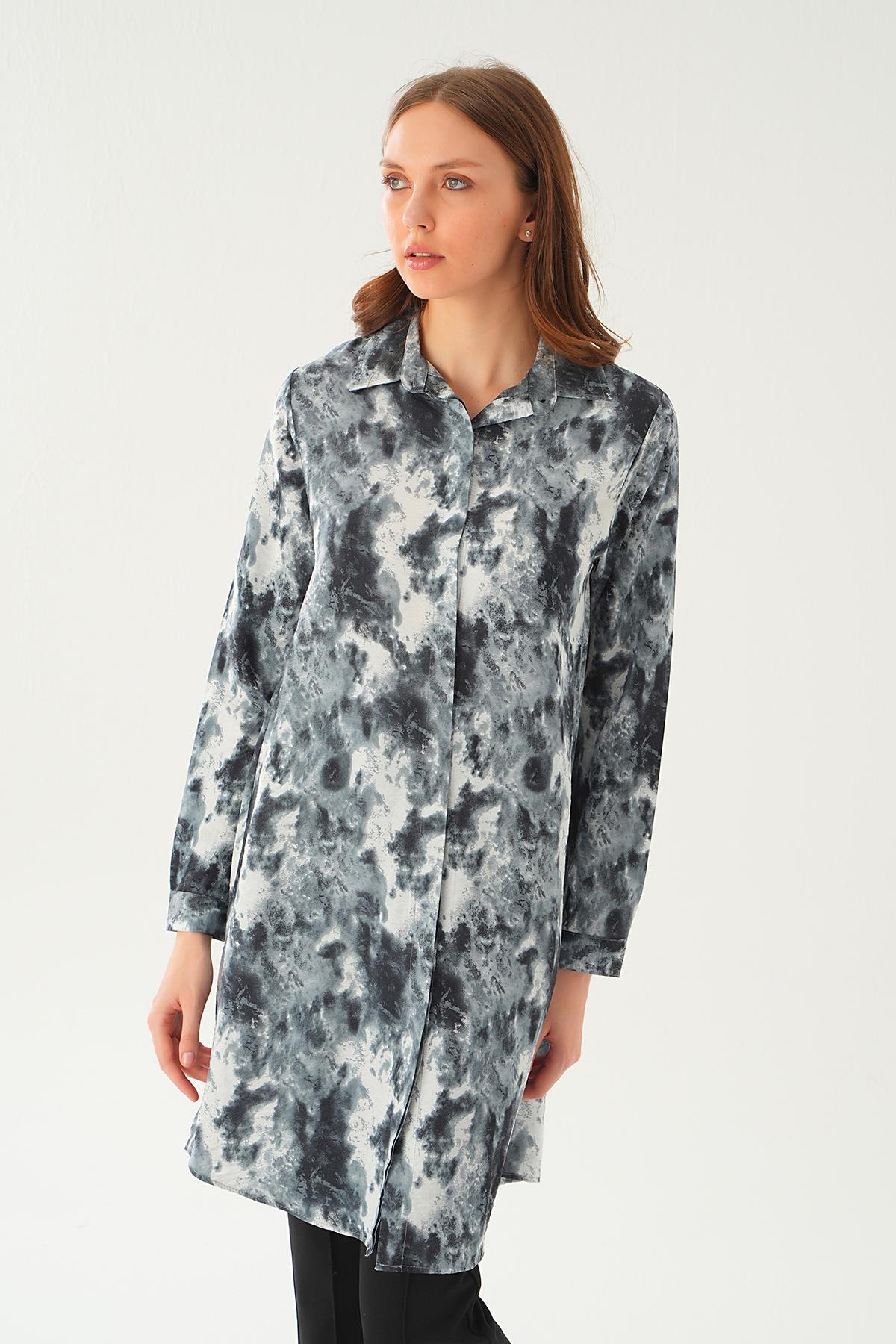 Siyah Desenli Tunik 4236A - 2