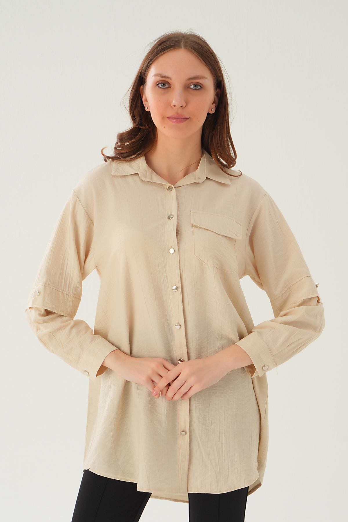 Bej Tek Cep Tunik 4237A - 2