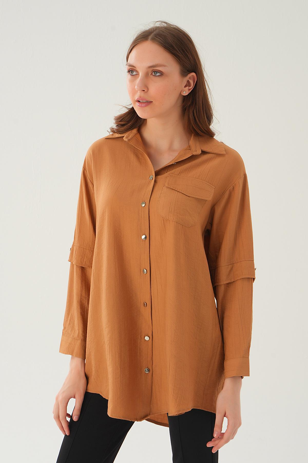 Bisküvi Tek Cep Tunik 4237A - 2