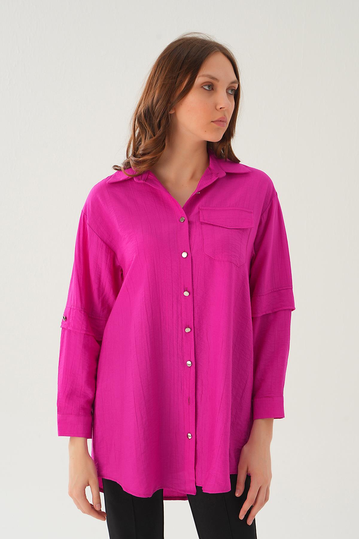 Tek Cep Tunik 4237A Fuşya - 1