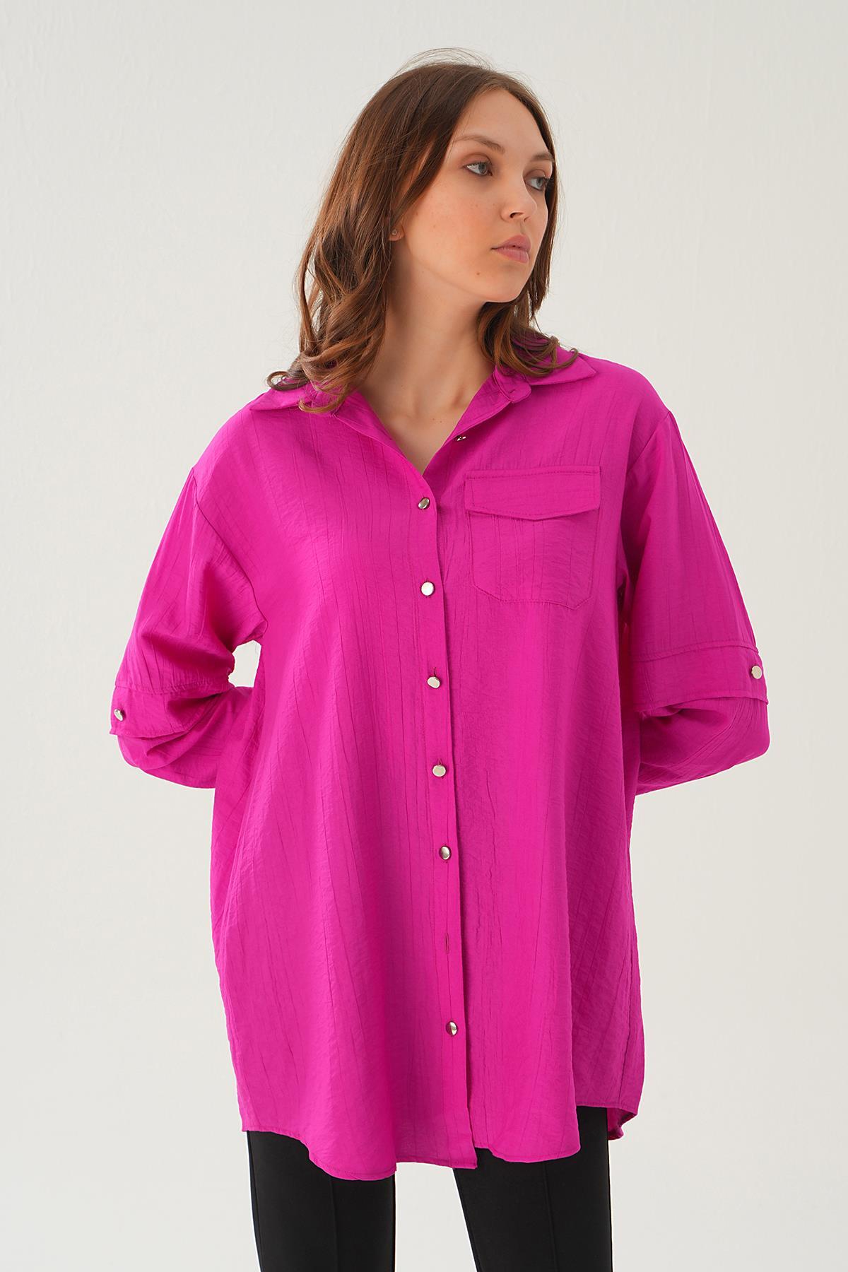 Tek Cep Tunik 4237A Fuşya - 3