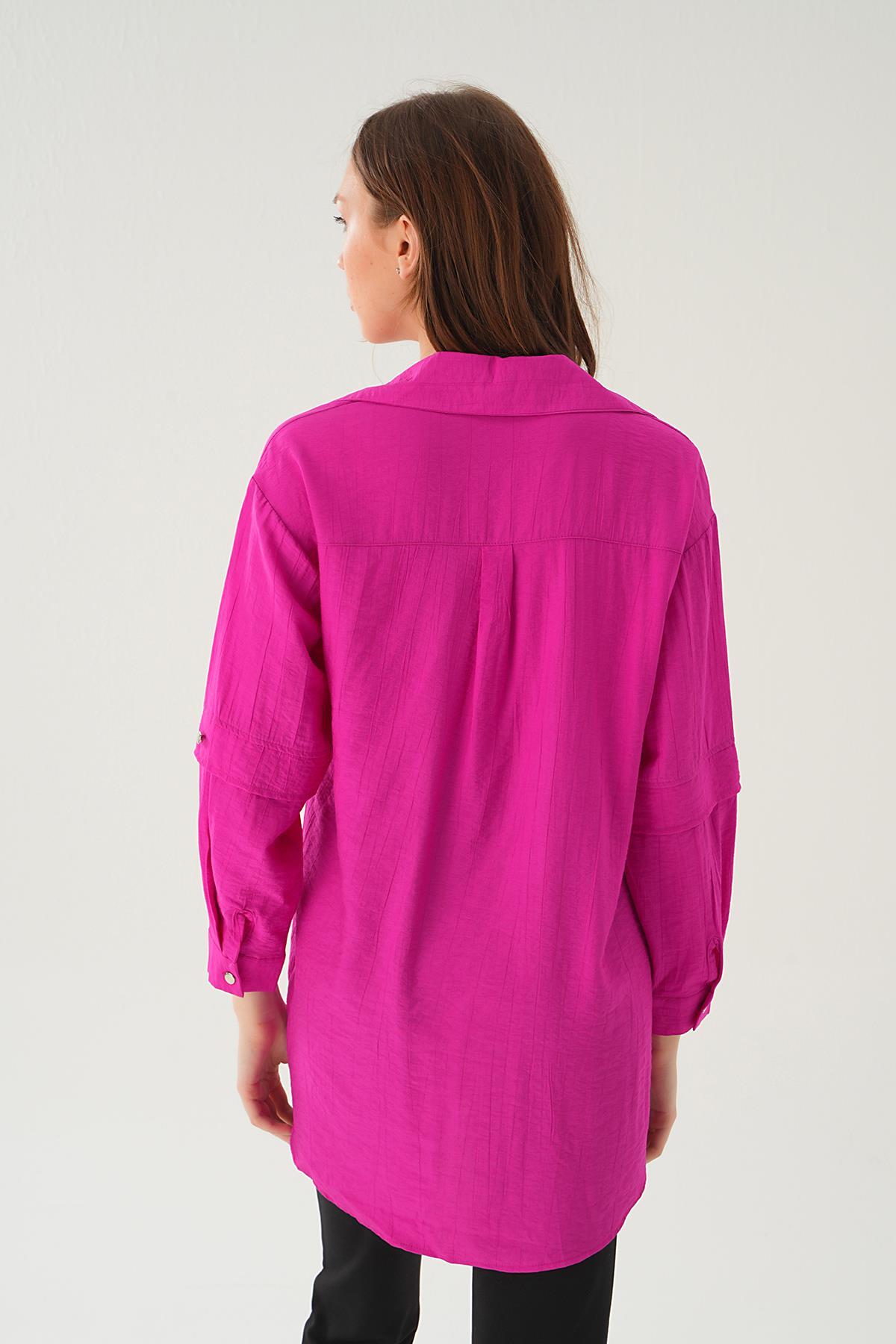 Fuşya Tek Cep Tunik 4237A - 5
