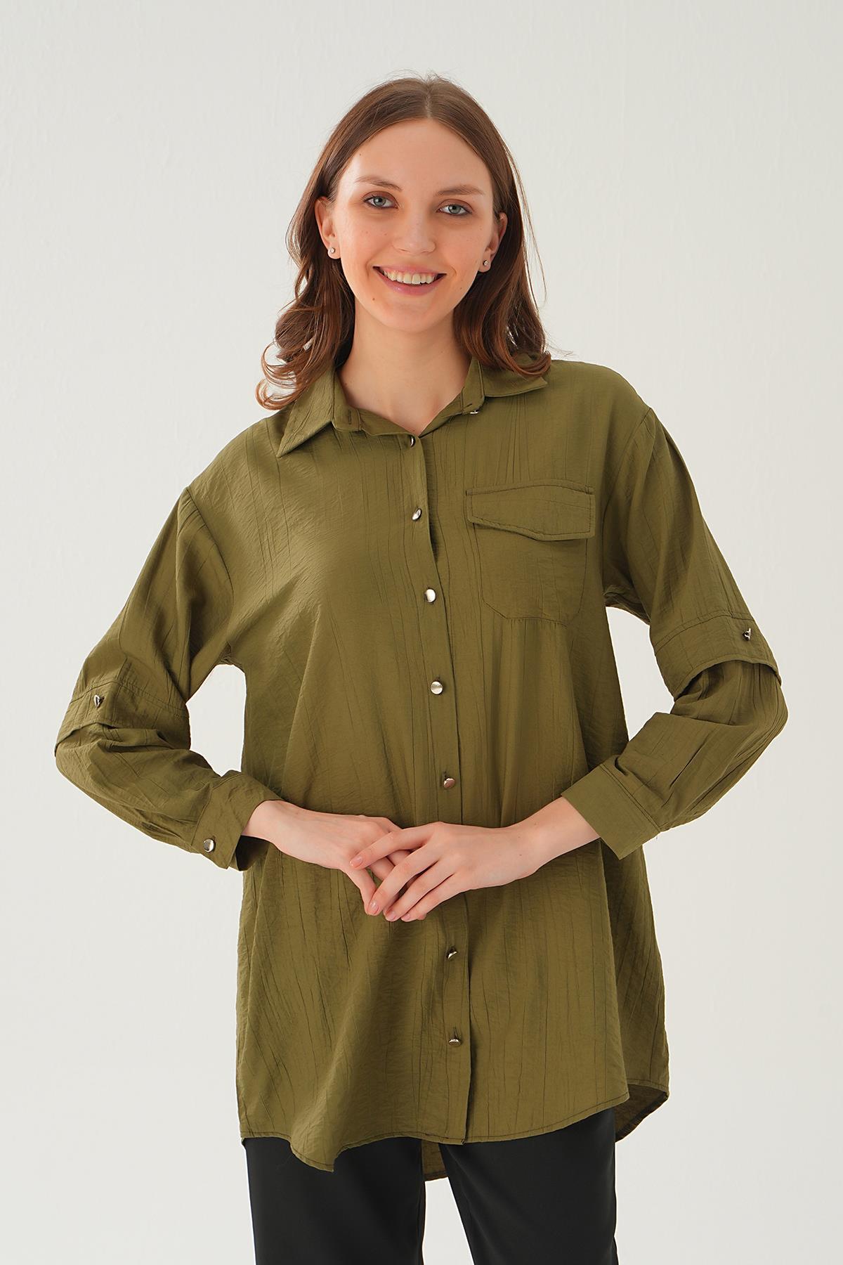 4237A Tek Cep Tunik Haki 