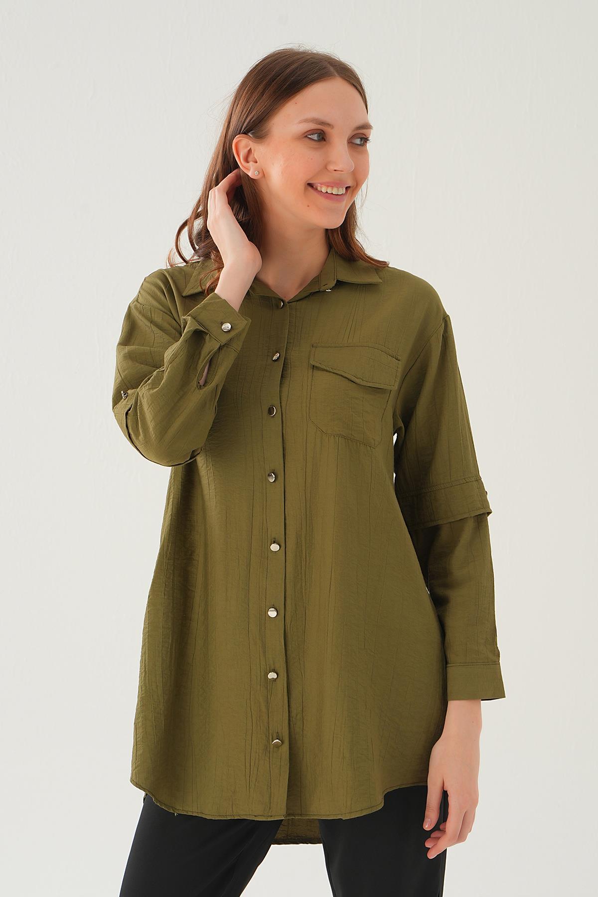 Haki Tek Cep Tunik 4237A - 2