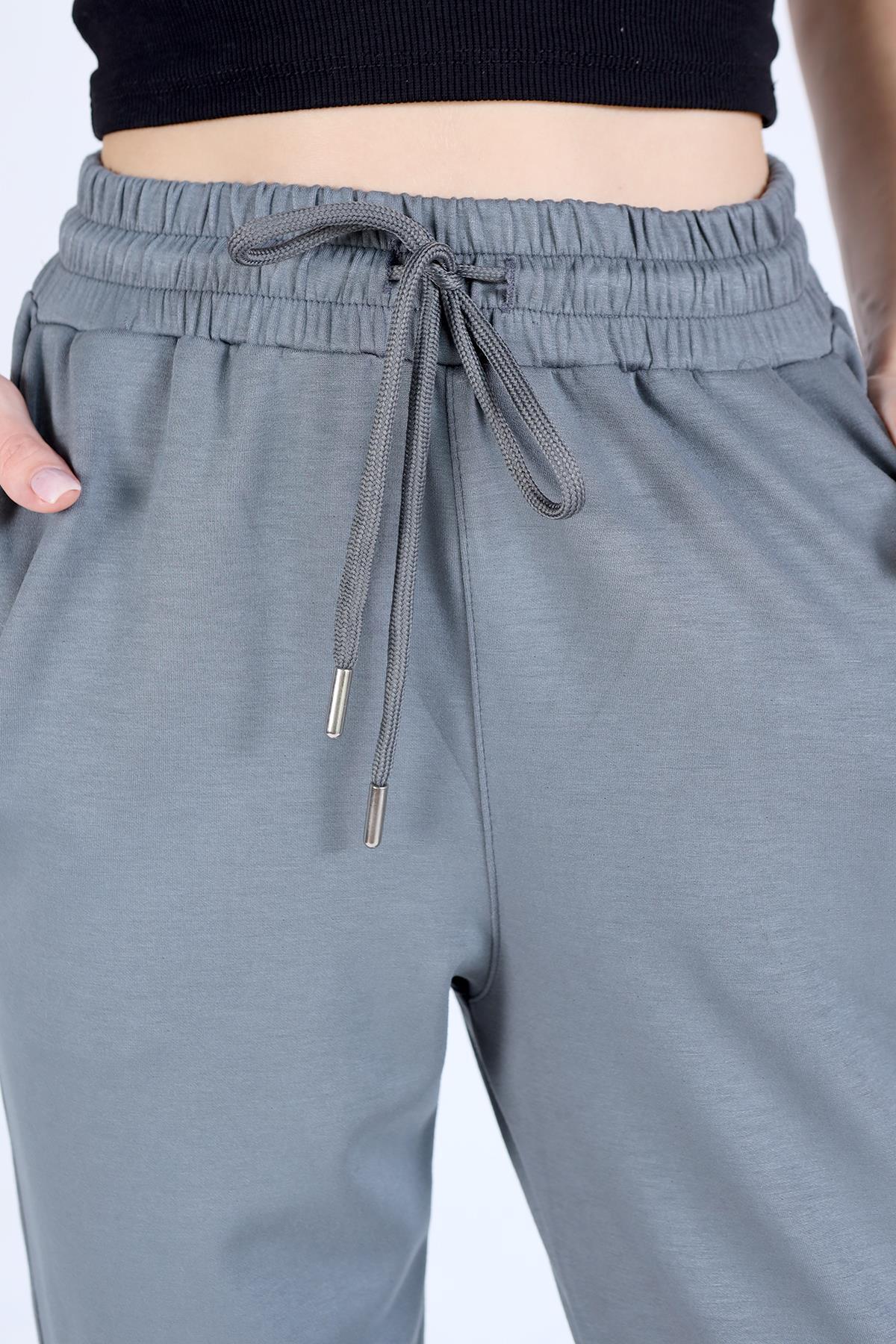 Antrasit Paça Çıtçıtlı Oysho Eşofman 4281A - 3