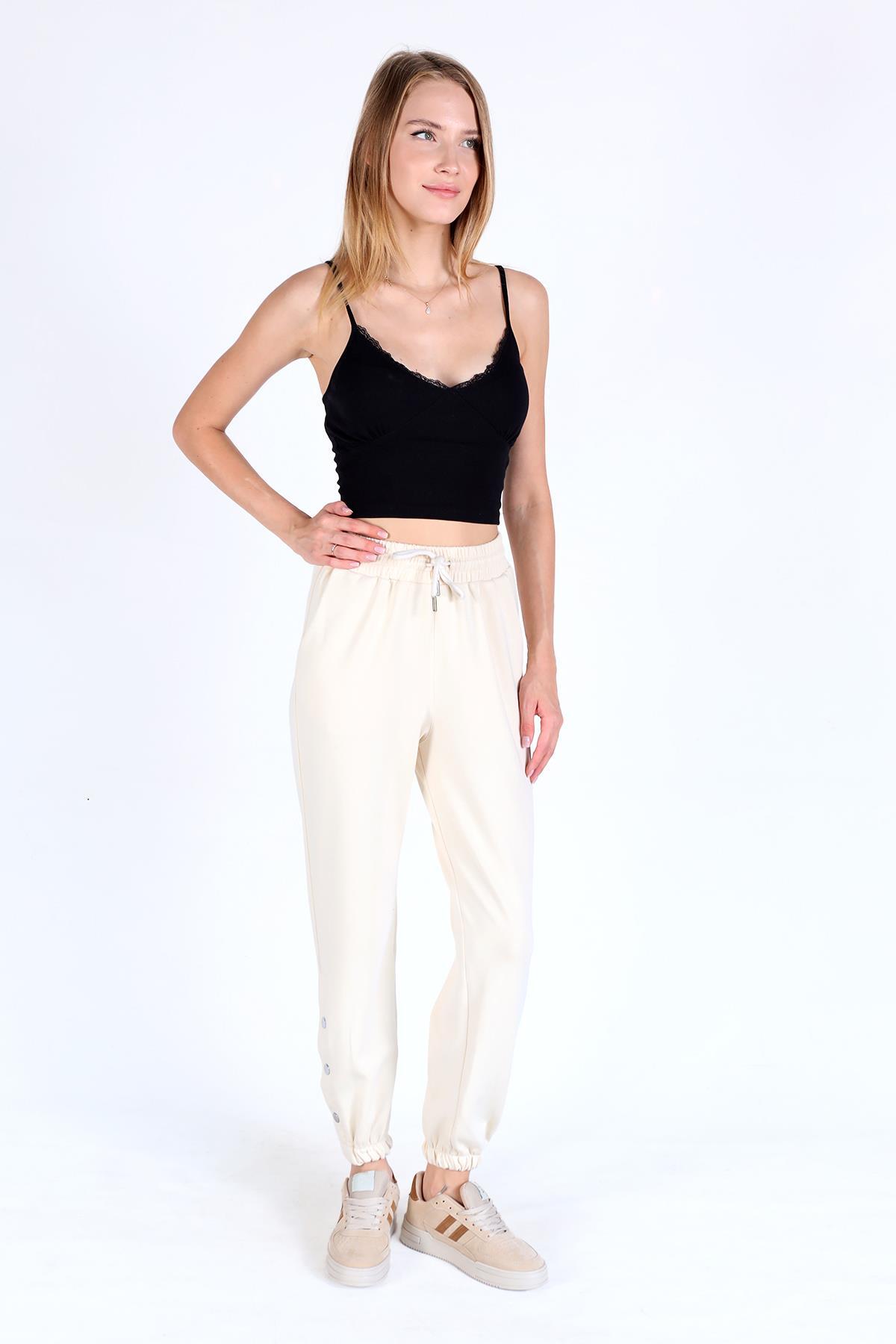 Bej Paça Çıtçıtlı Oysho Eşofman 4281A - 6