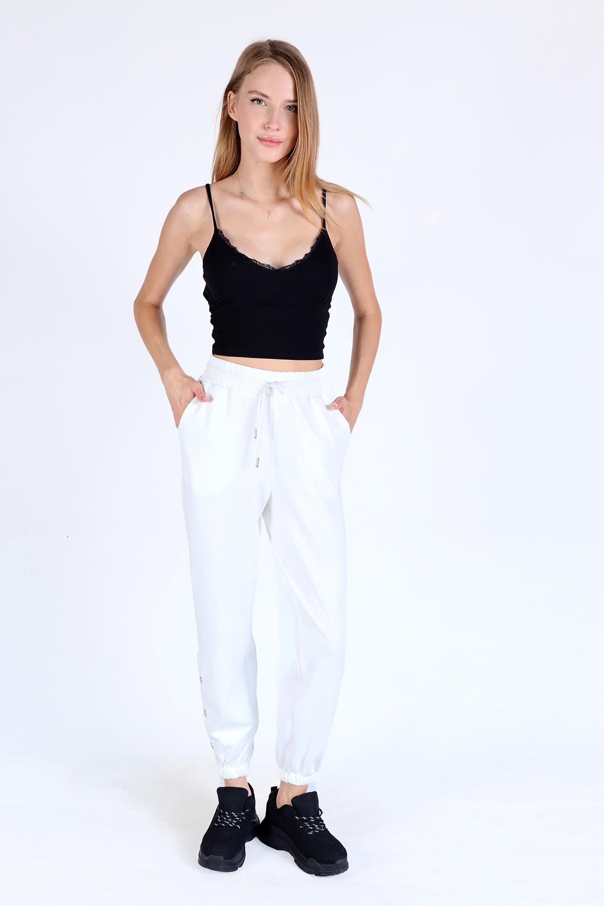 4281A paça Çıtçıtlı Eşofman Beyaz 